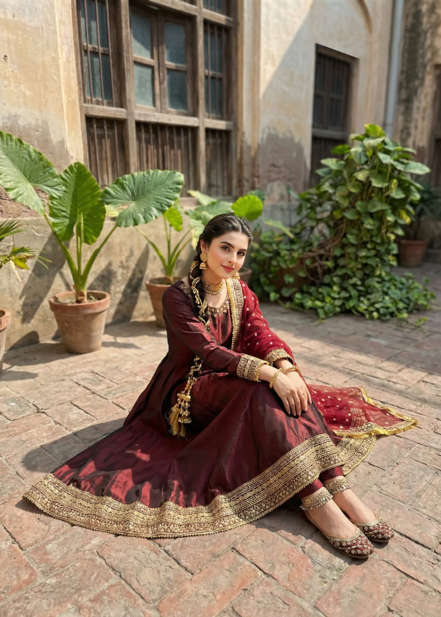 kattan silk Maxi in Burgundy