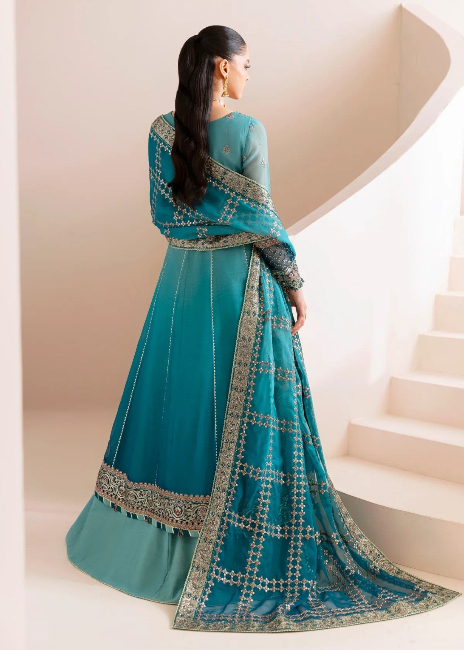 chiffon Lehenga in Sky blue