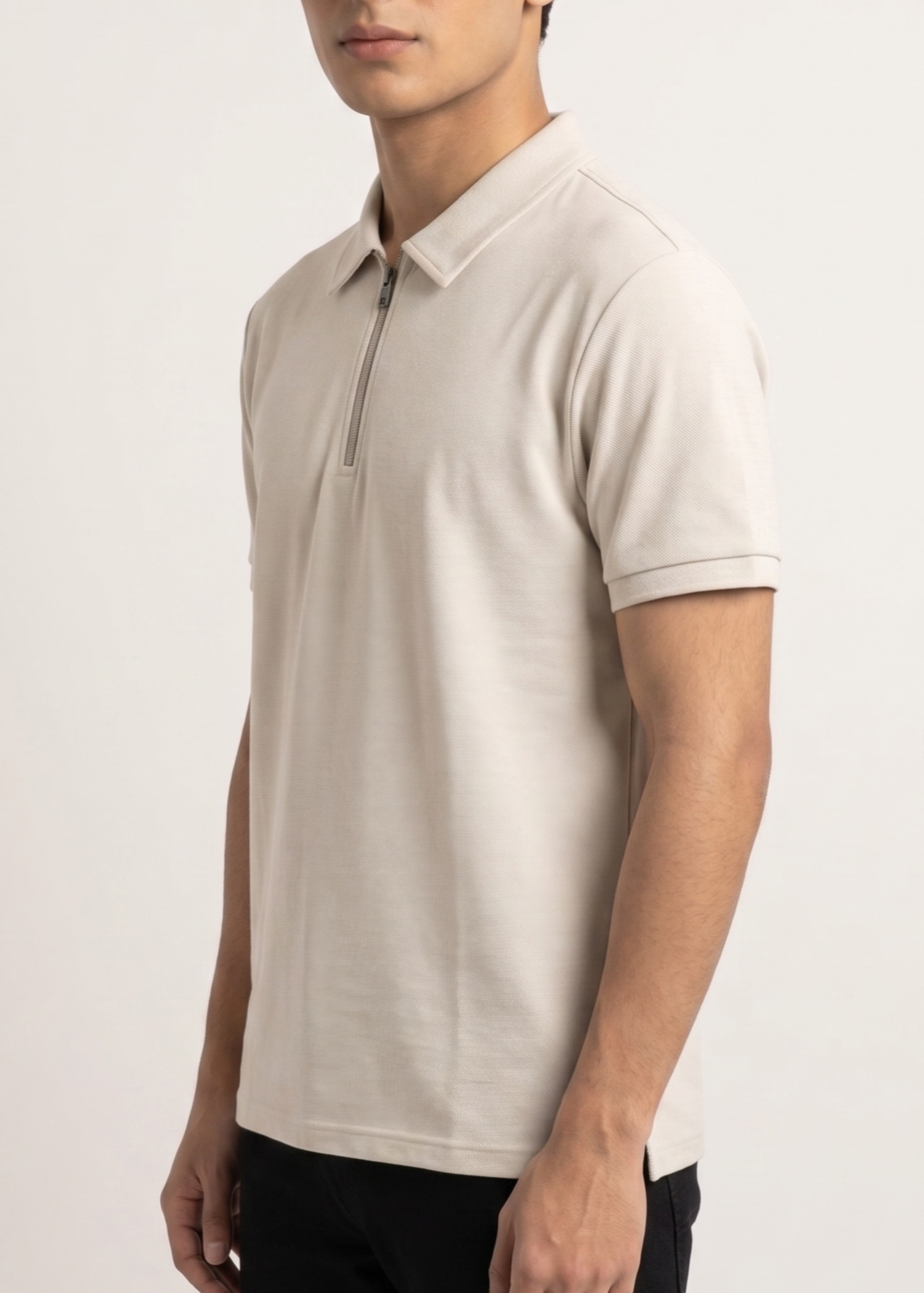 cotton pique Polo Shirt in Off-white
