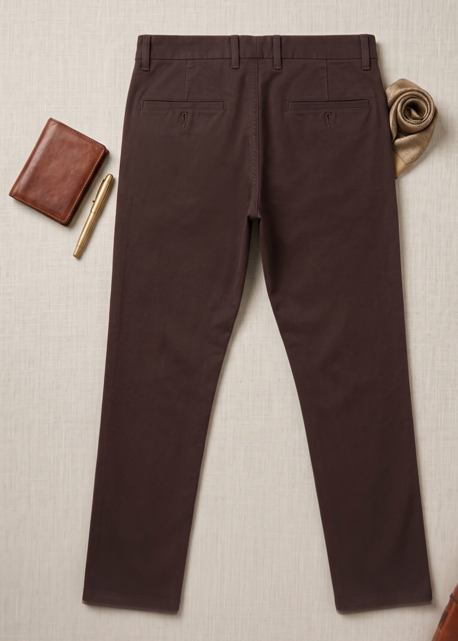 cotton satin Pants in Chocolate brown