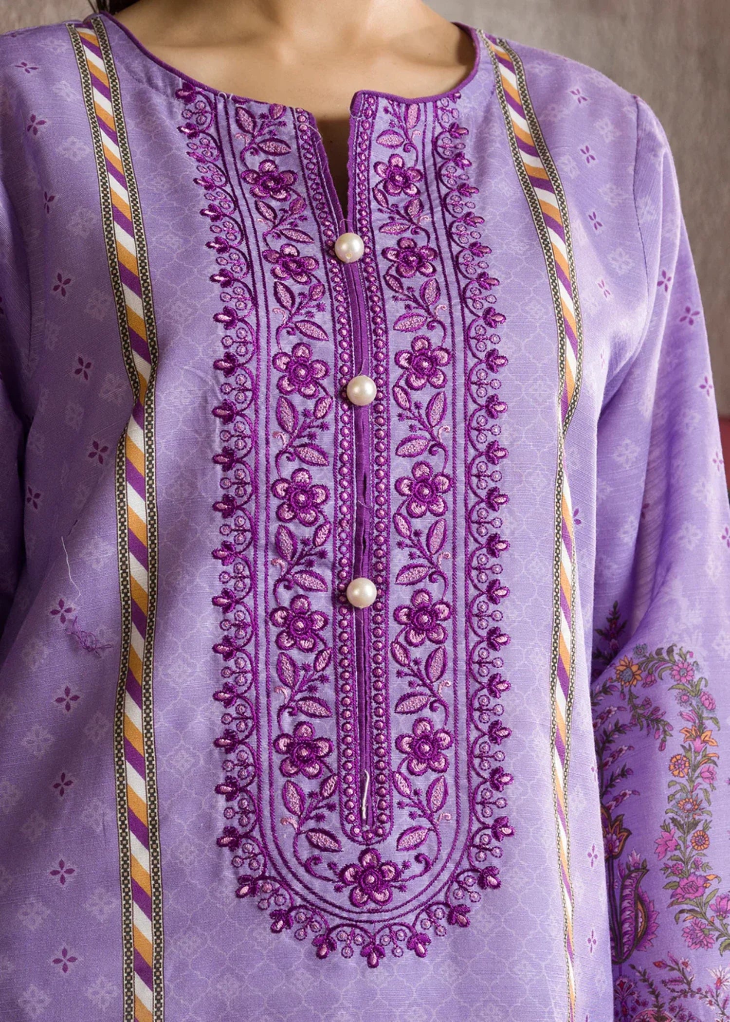 khaddar Kurti in Lilac