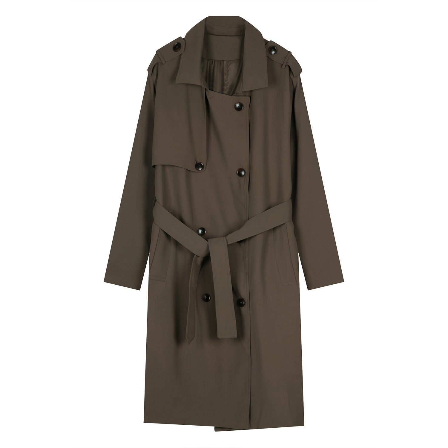 Double Breasted Simple Trench Coat Men's Belt