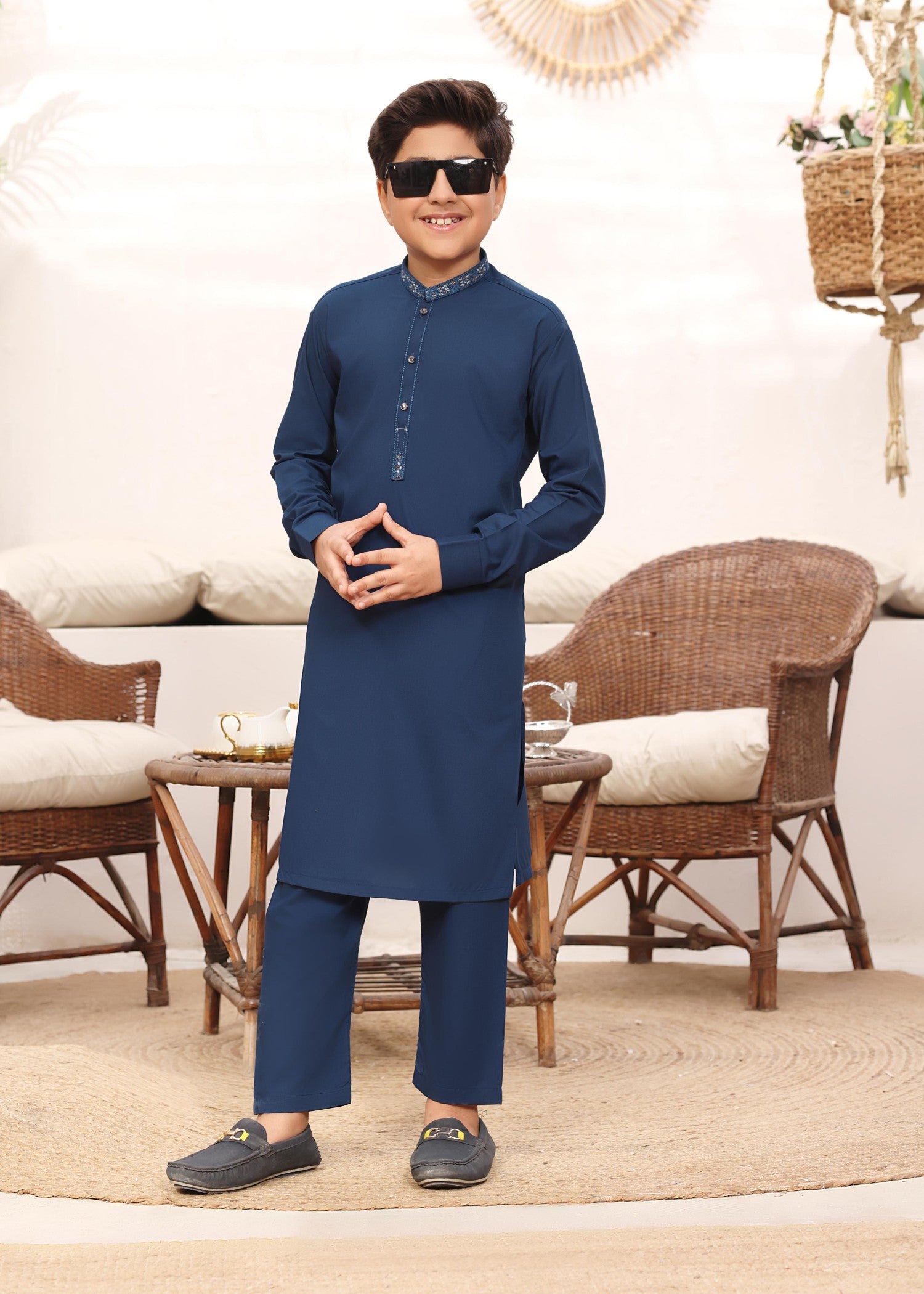 wash & wear Kurta Set in Royal blue