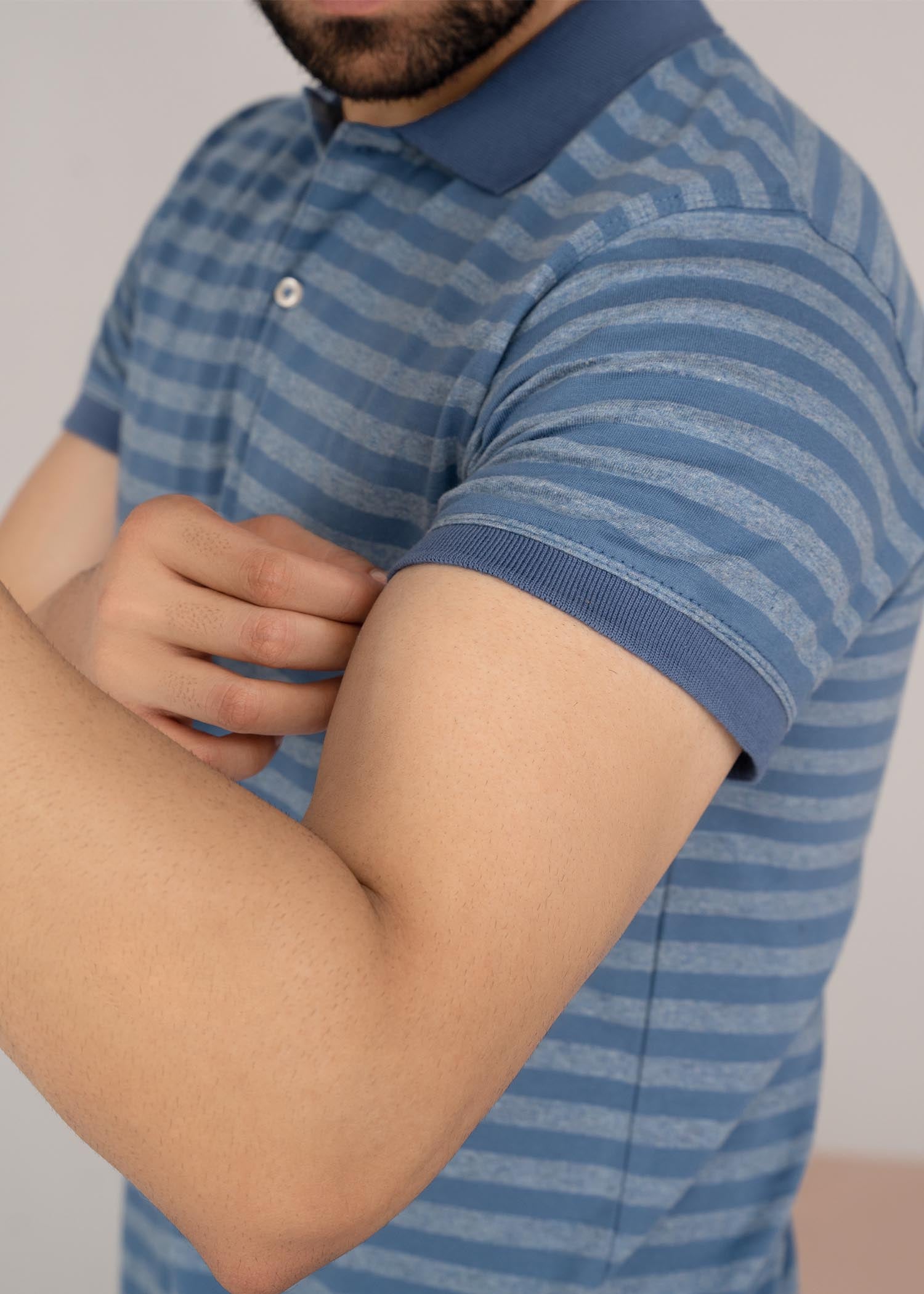 cotton Polo Shirt in Blue
