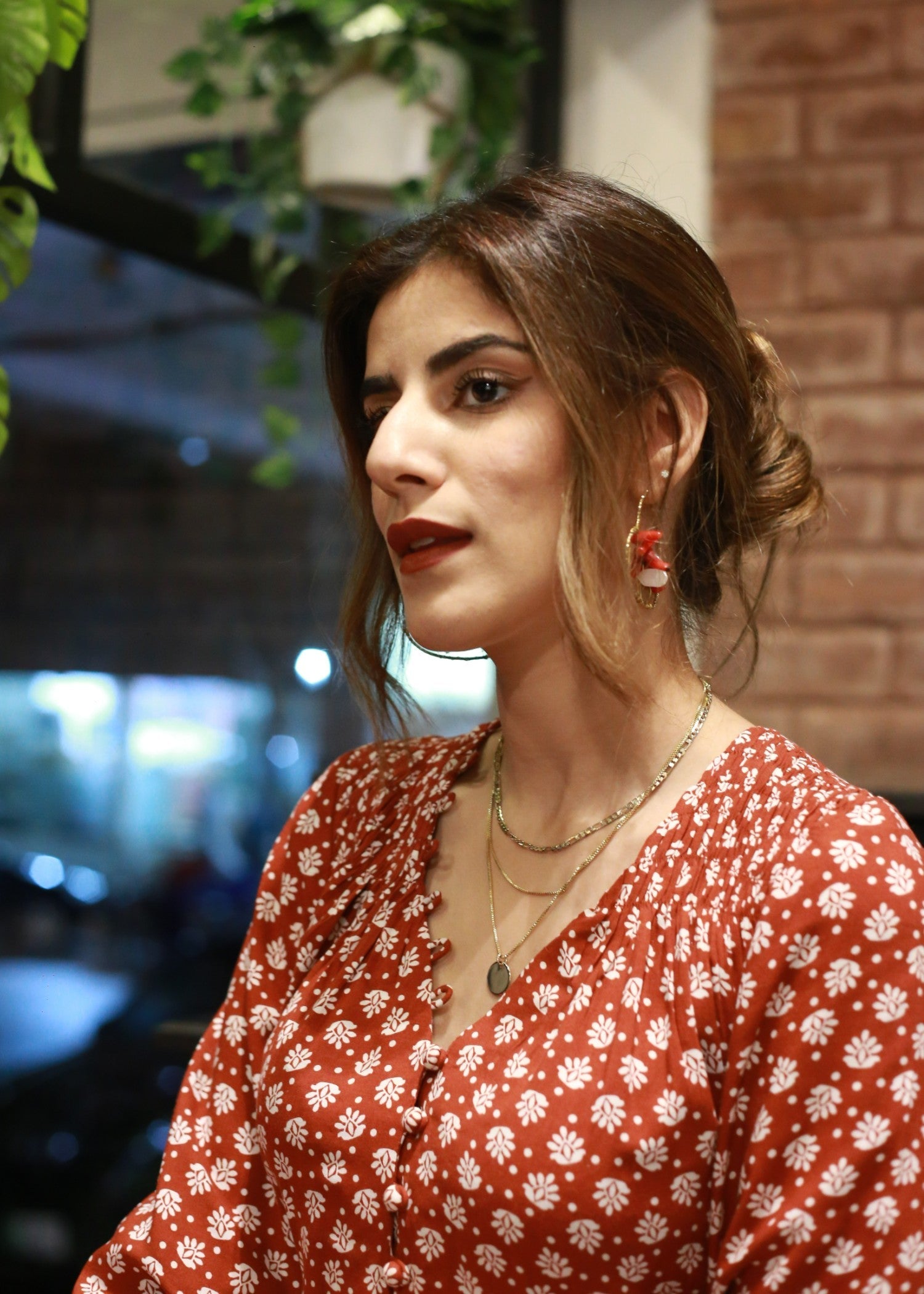 linen Maxi in Rust orange