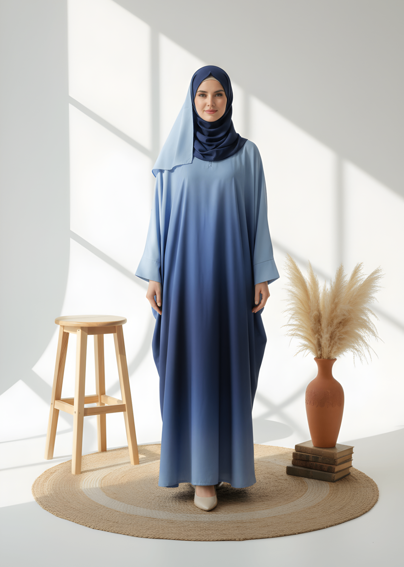georgette Abaya in Blue