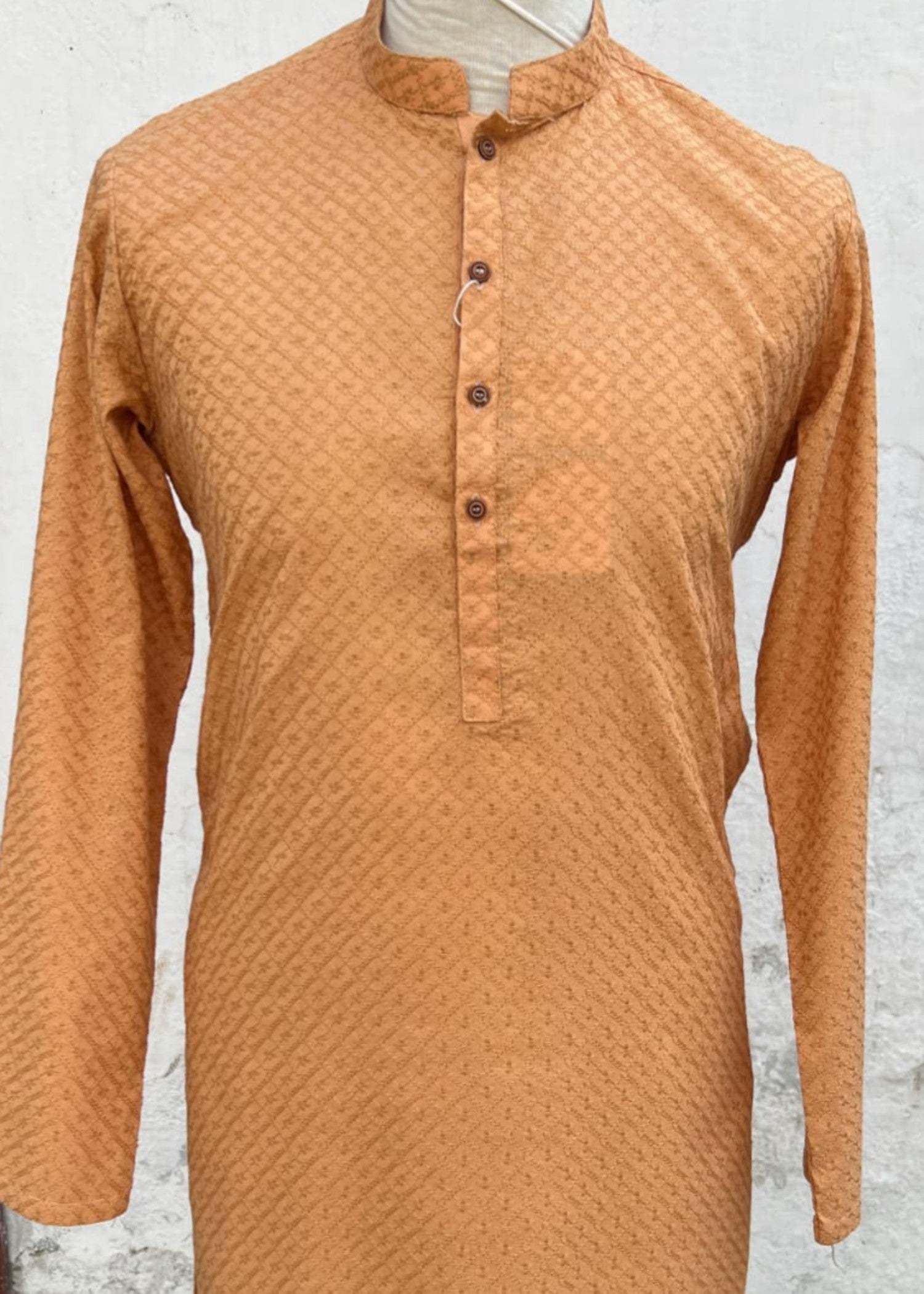 chikankari cotton Kurta in Orange