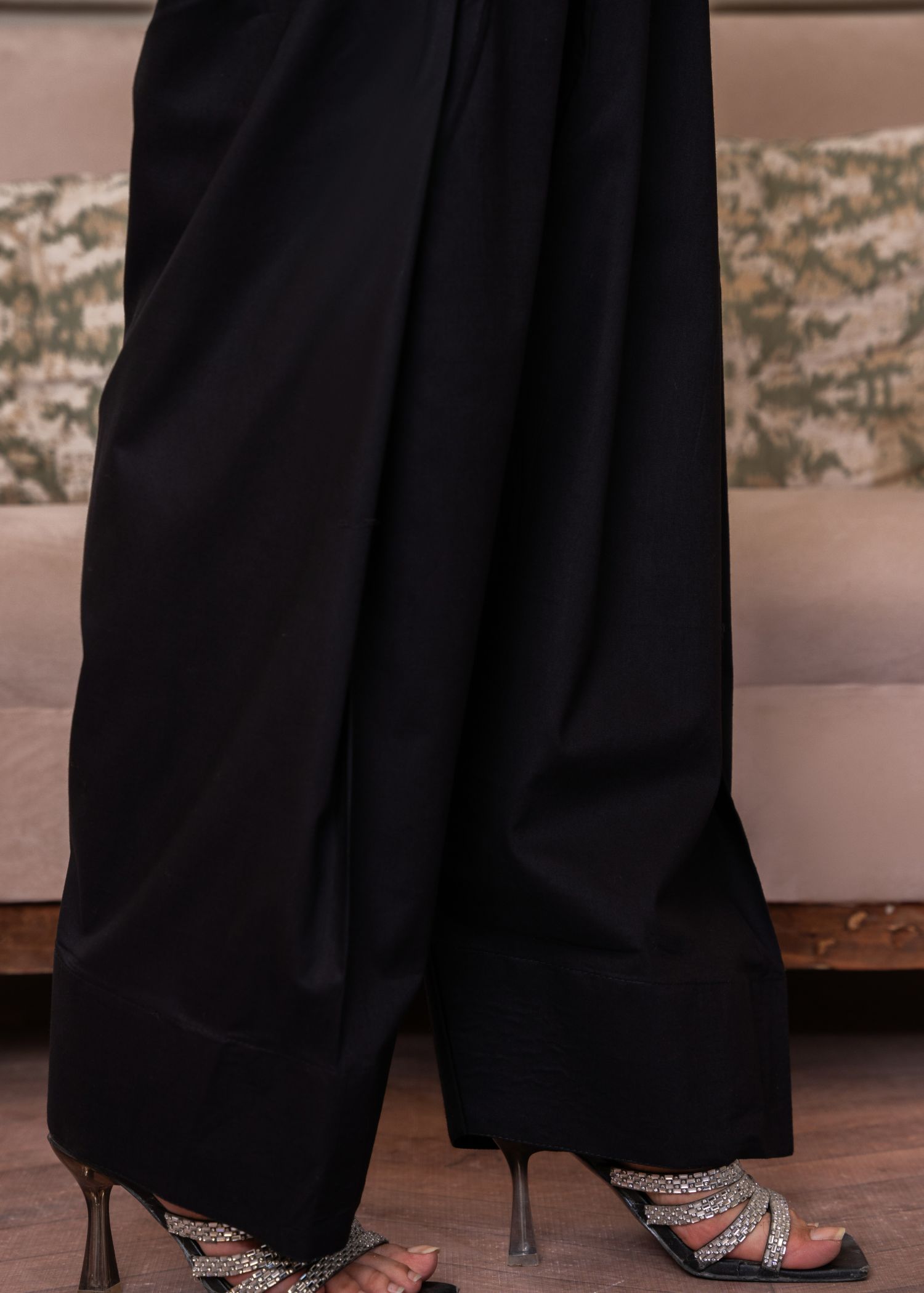 cambric cotton Shalwar in Black