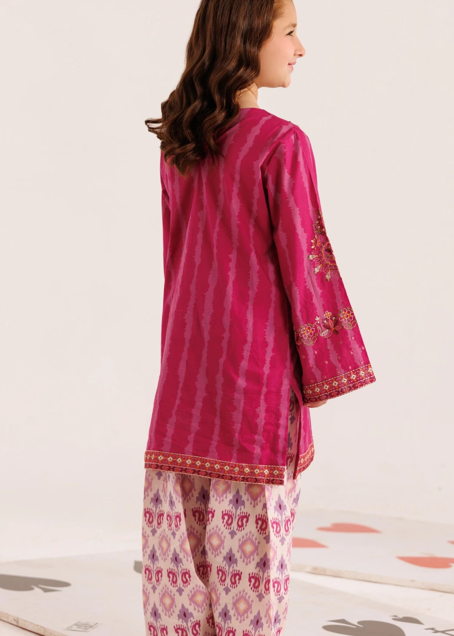 cotton Kurta Set in Bubblegum pink