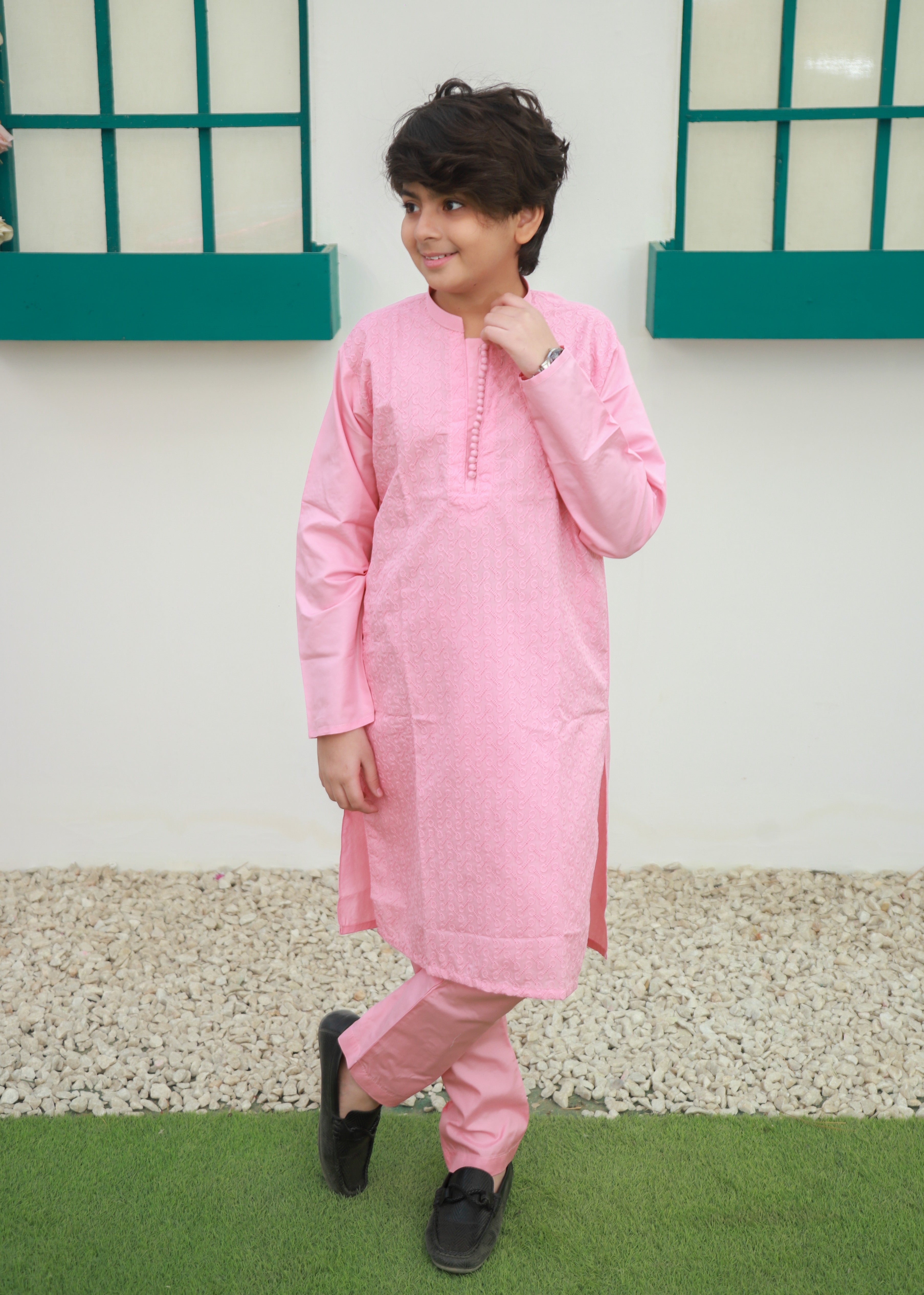 cotton Kurta Set in Cotton candy pink