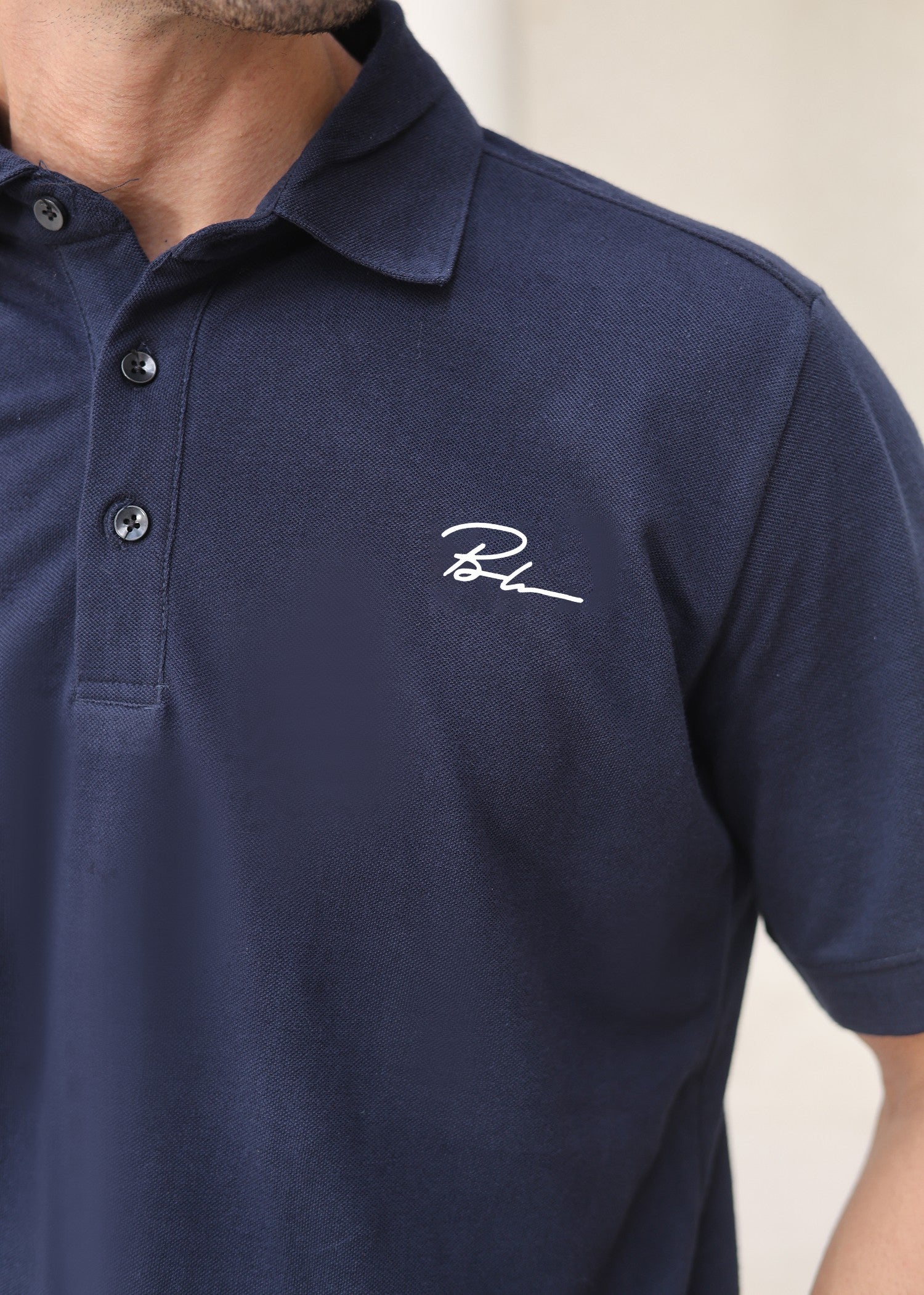 cotton Polo Shirt in Moonlight blue