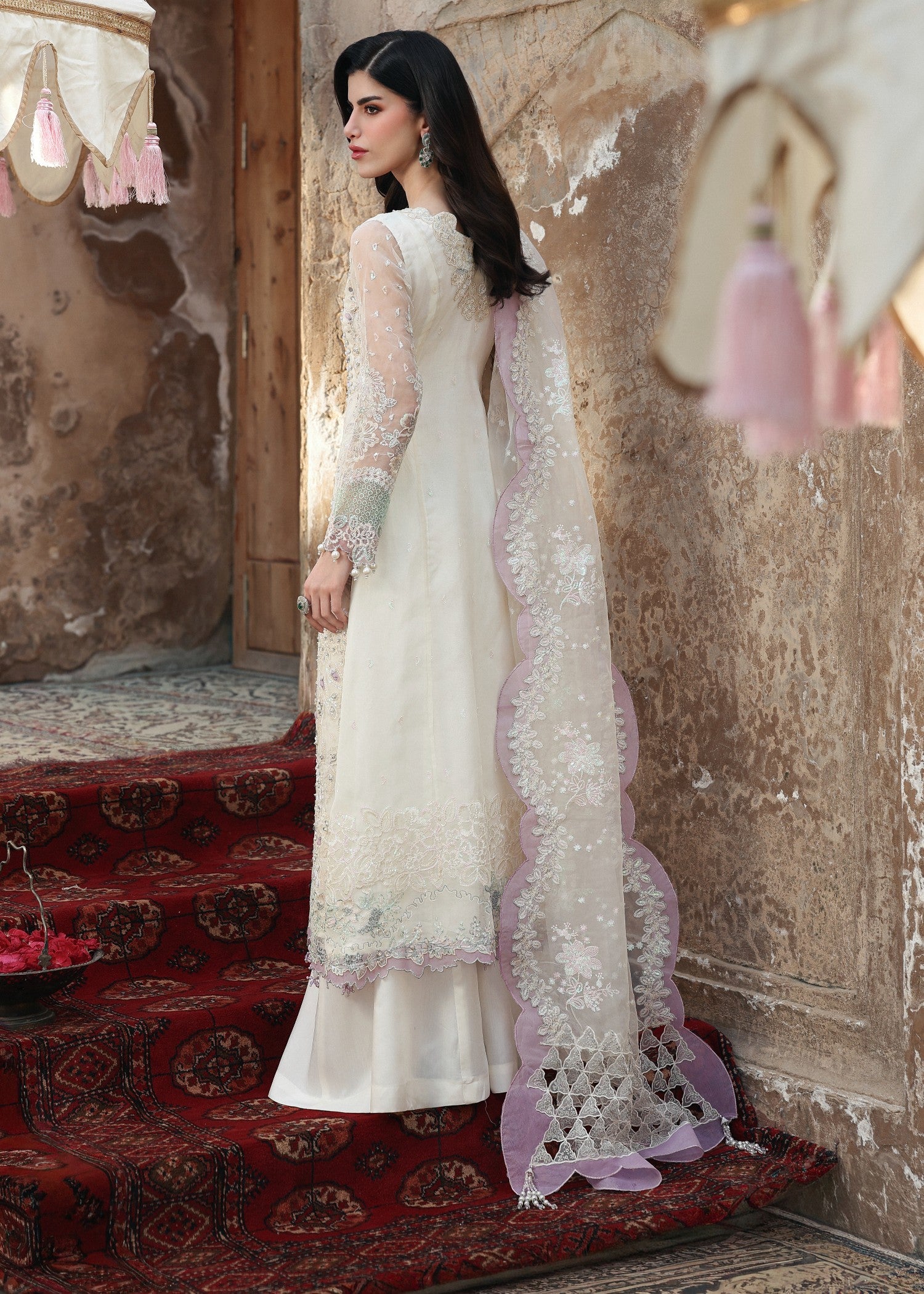 organza Sharara in Cream