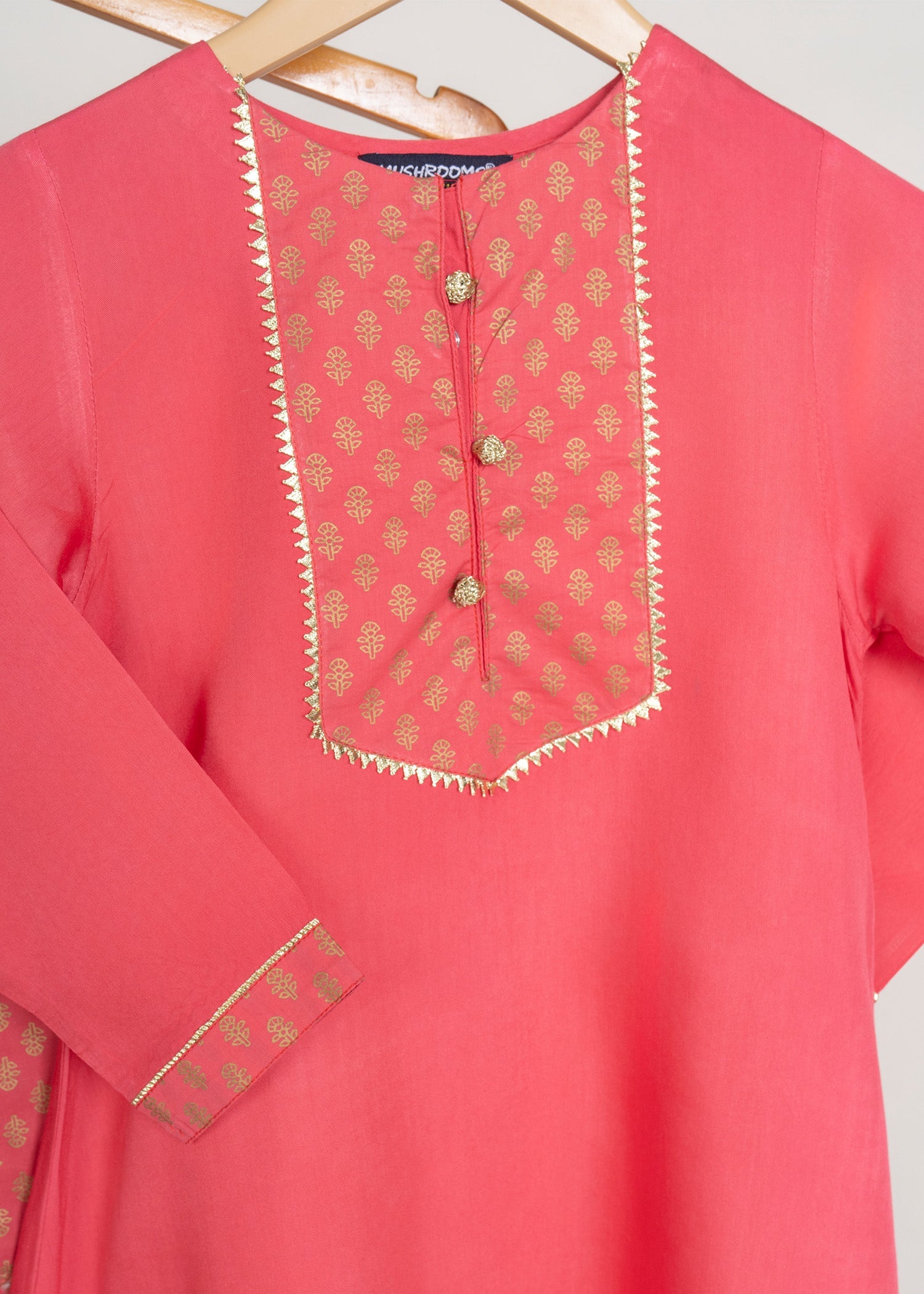 viscose Kurta Set in Coral pink