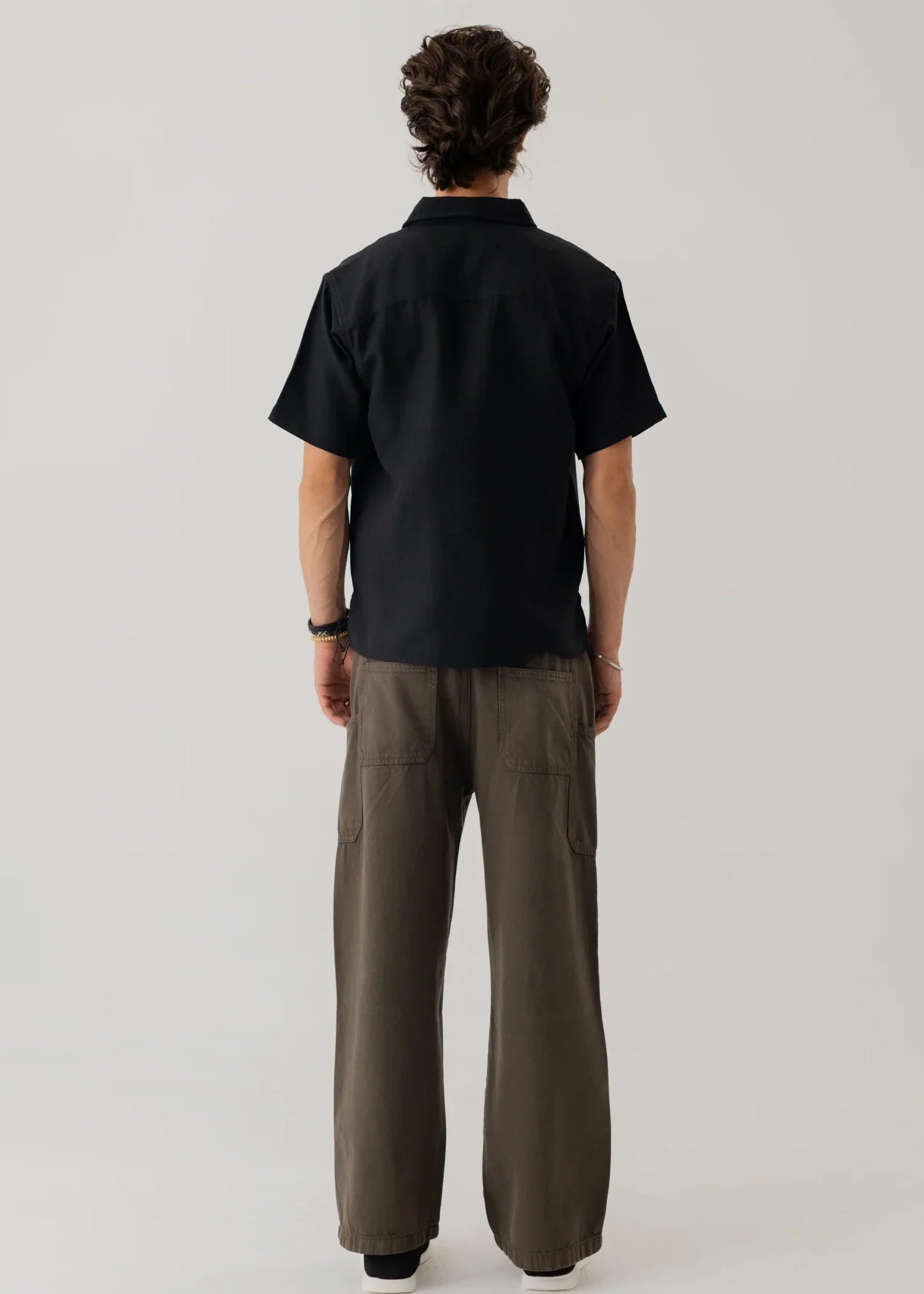 cotton linen Casual Shirt in Black