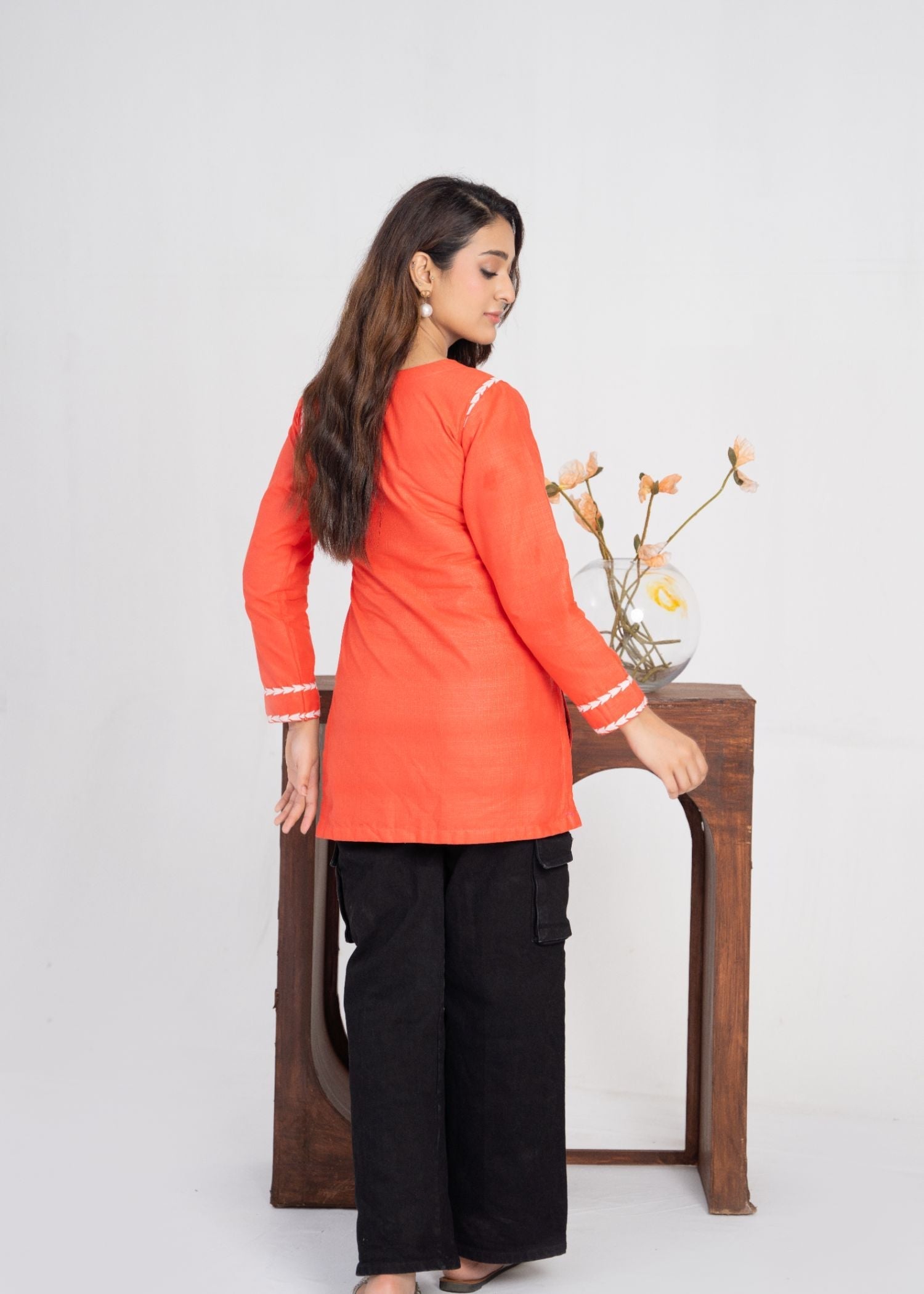 cotton Kurti in Salmon