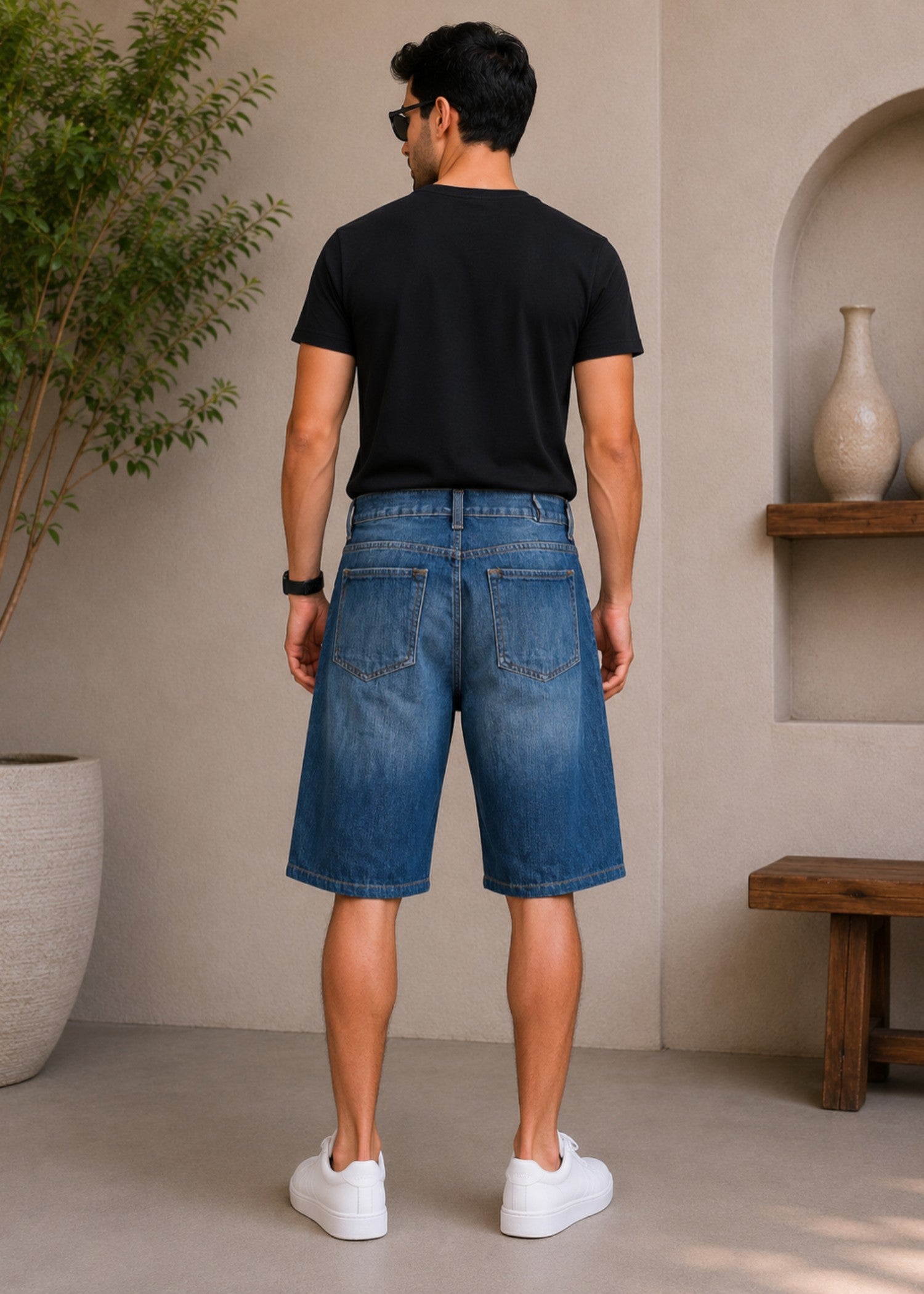 cotton Shorts in Sapphire blue by Bin Khalid