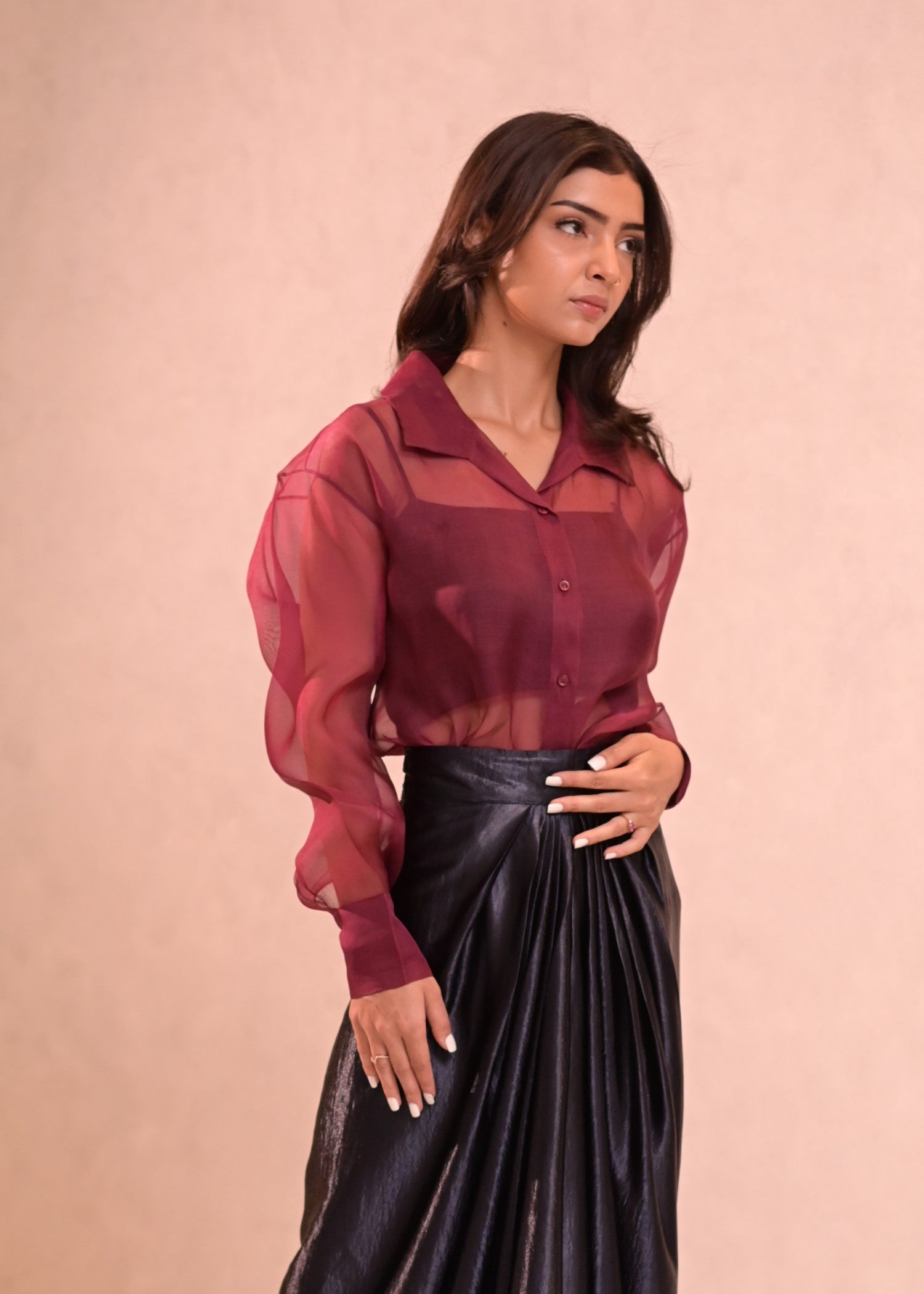 organza Top in Wine