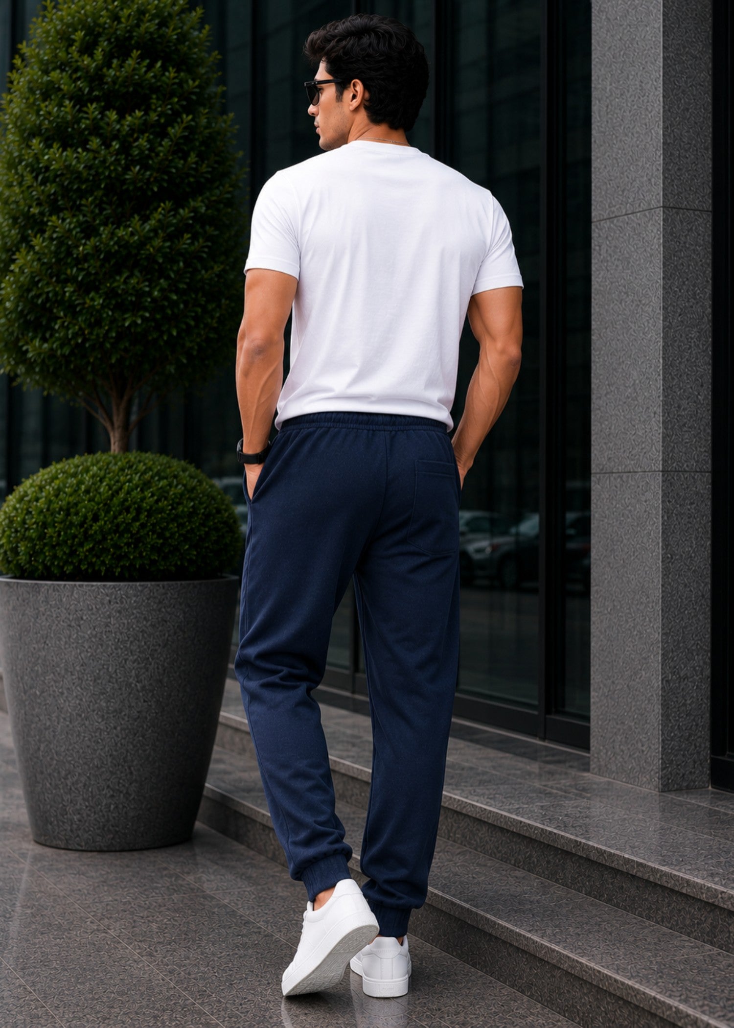cotton Trousers in Moonlight blue by Bin Khalid