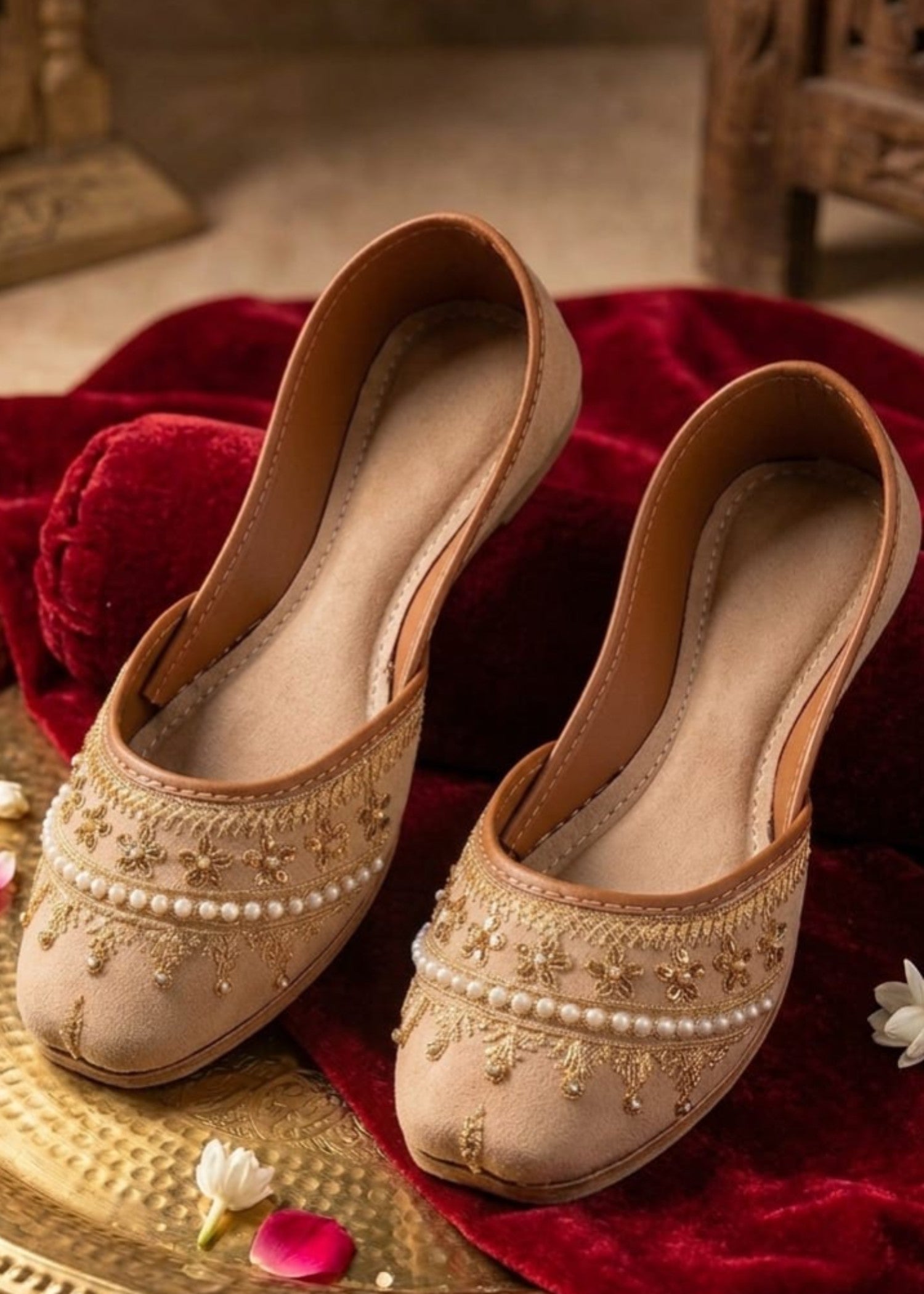 Khussa in Beige by - High Quality Women Khussa PVK6460