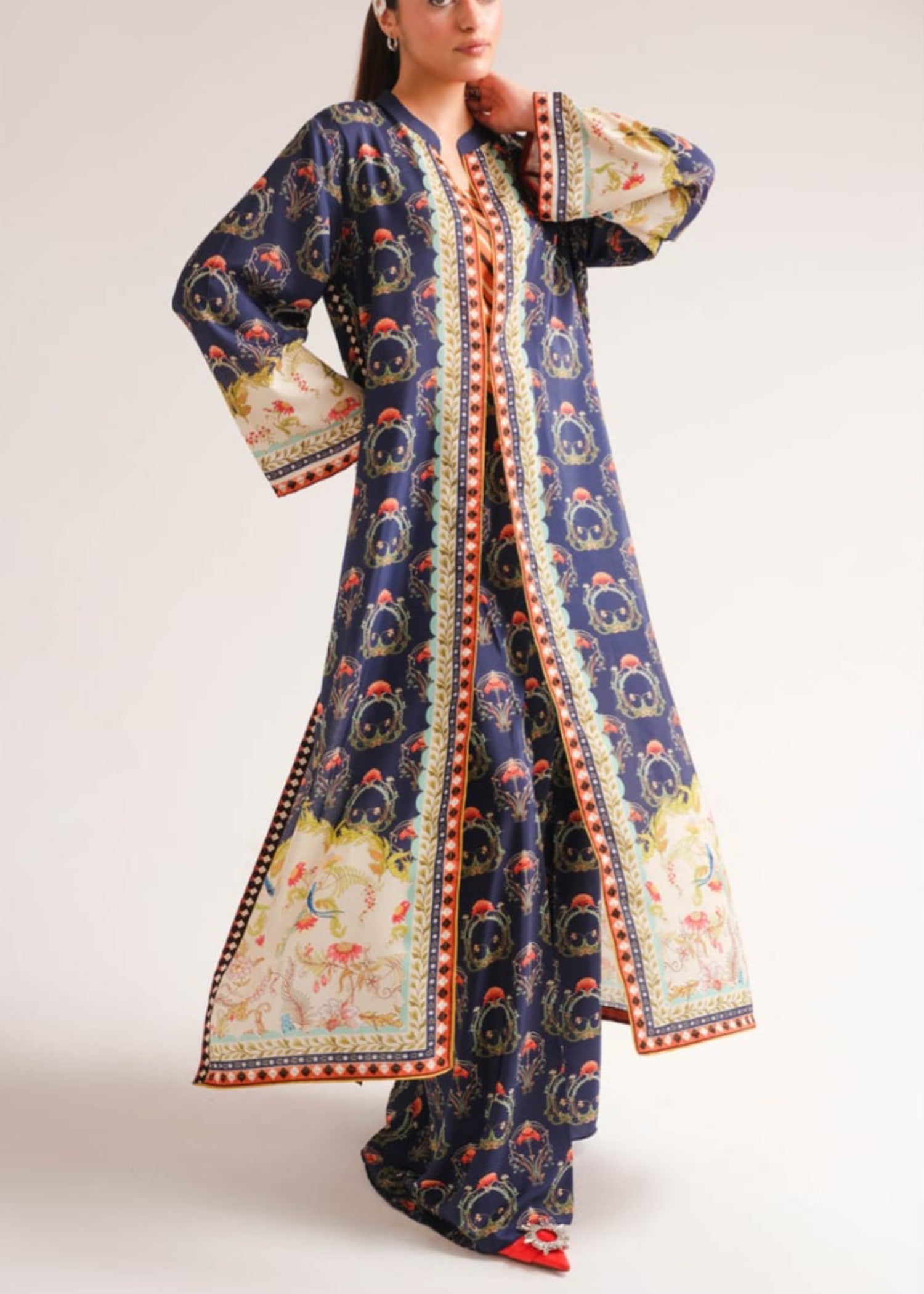 poly lawn Gown in Navy blue