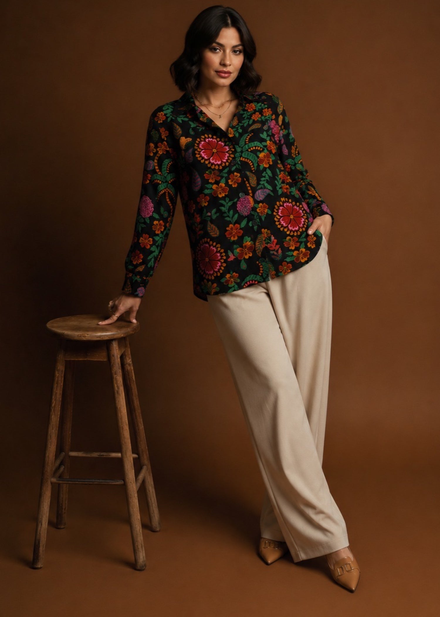khaddar Top in Multi