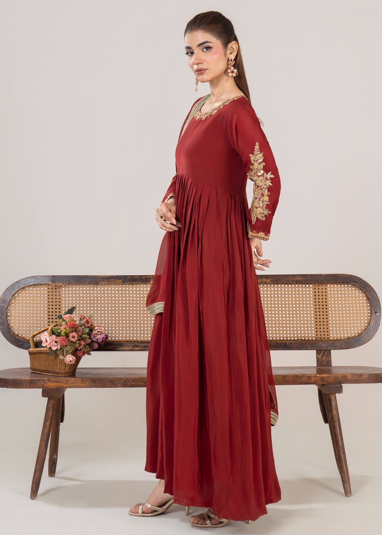 silk grip Maxi in Maroon