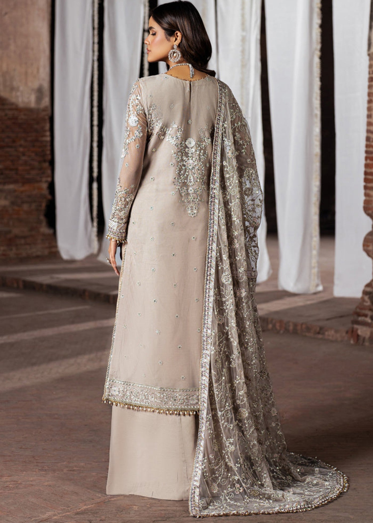 net Sharara in Beige