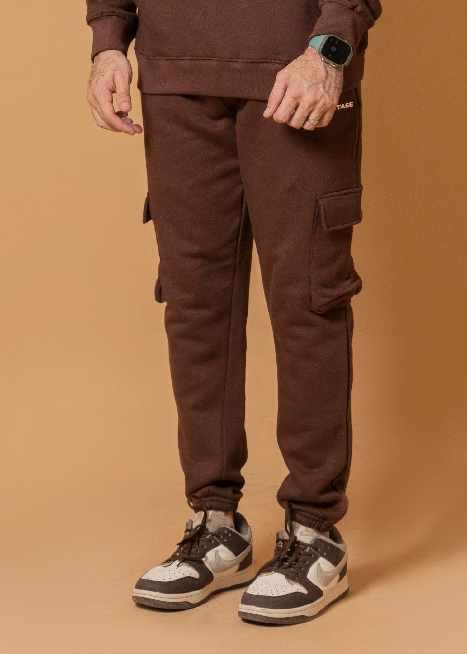 fleece Tracksuit in Chocolate brown