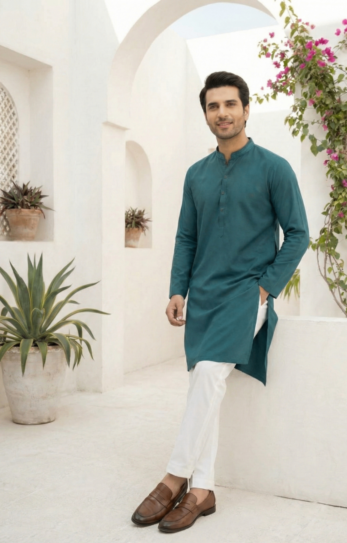 wash & wear Kurta in Green