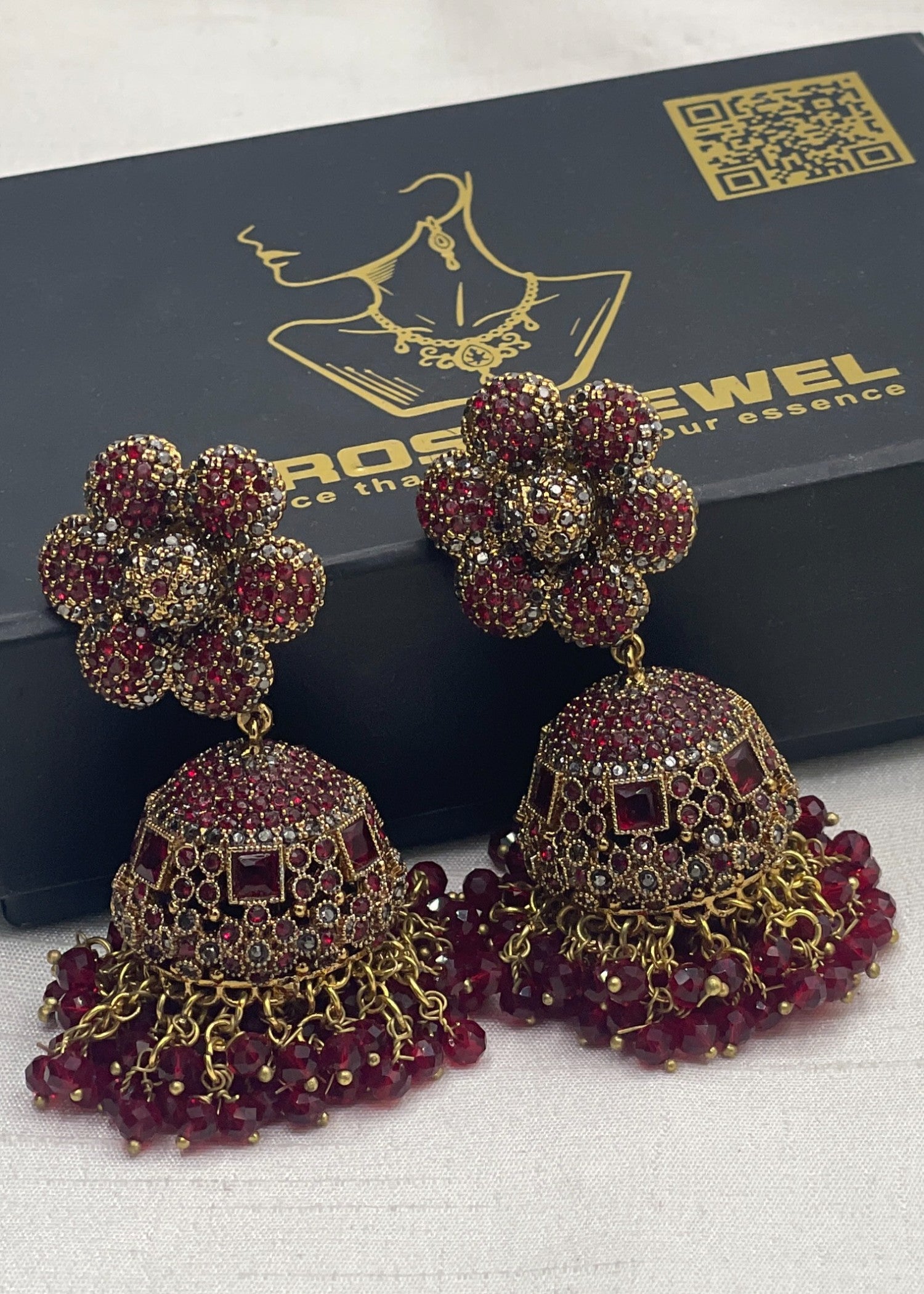 Earrings in Red Color by - Trendy Women Earrings GIG0254