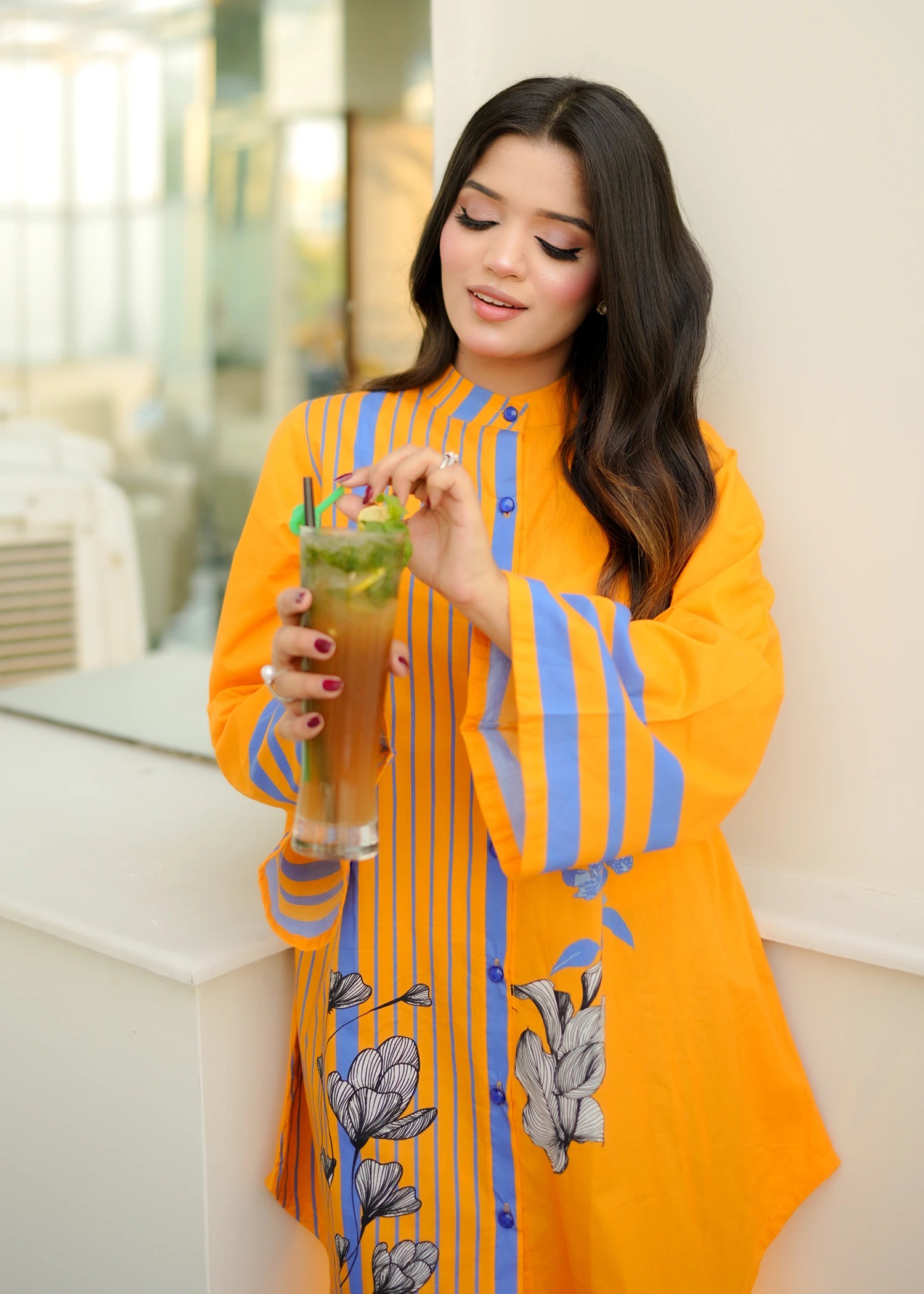 lawn Co ord Sets in Honey, blue