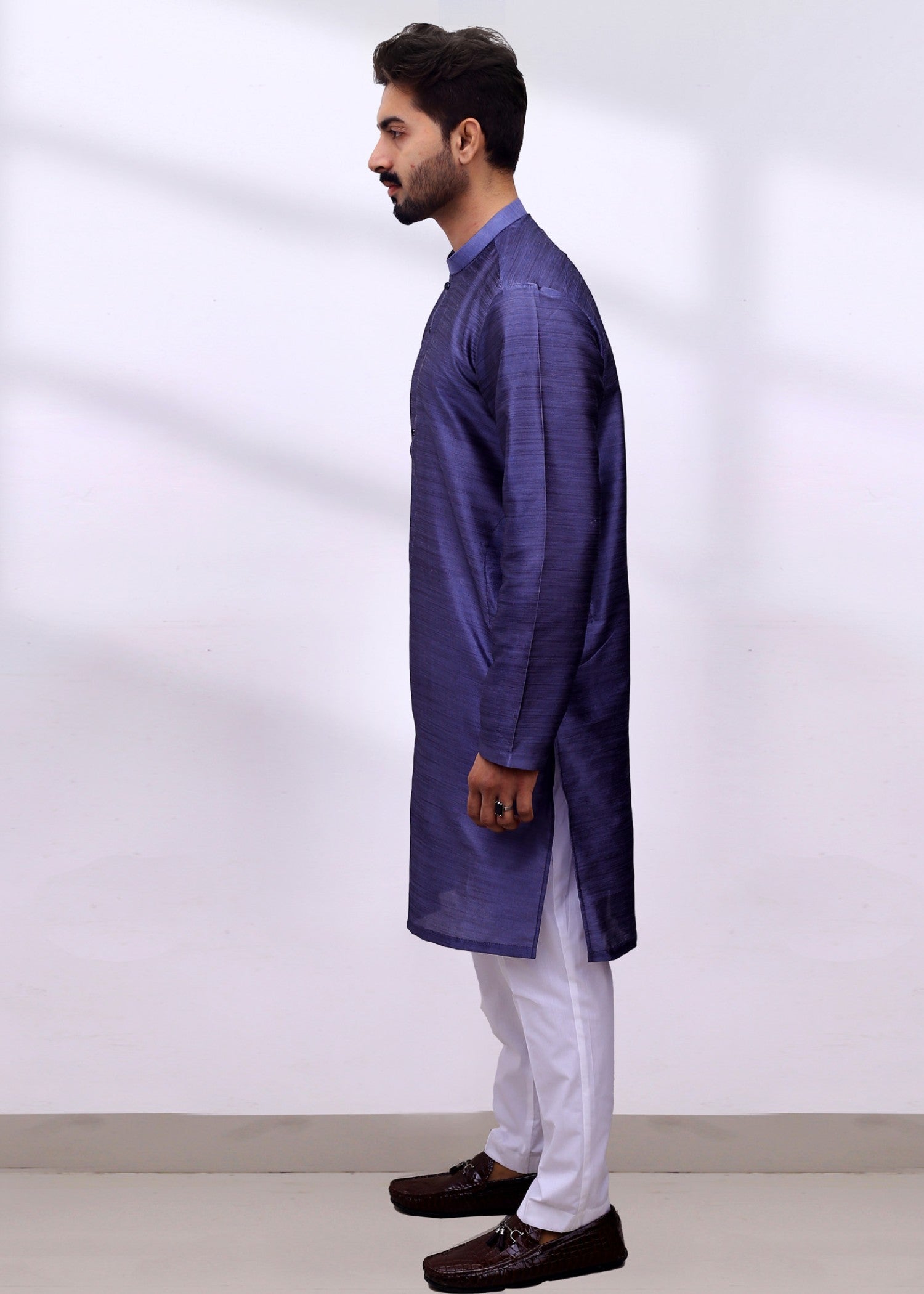 viscose raw silk Kurta in Purple