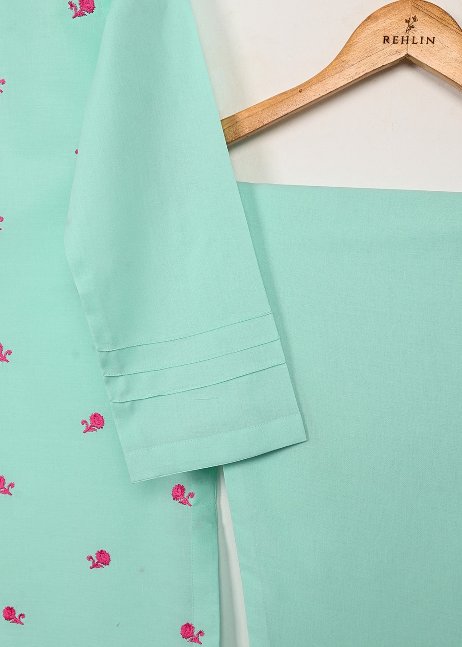 cambric Kurta Set in Aquamarine