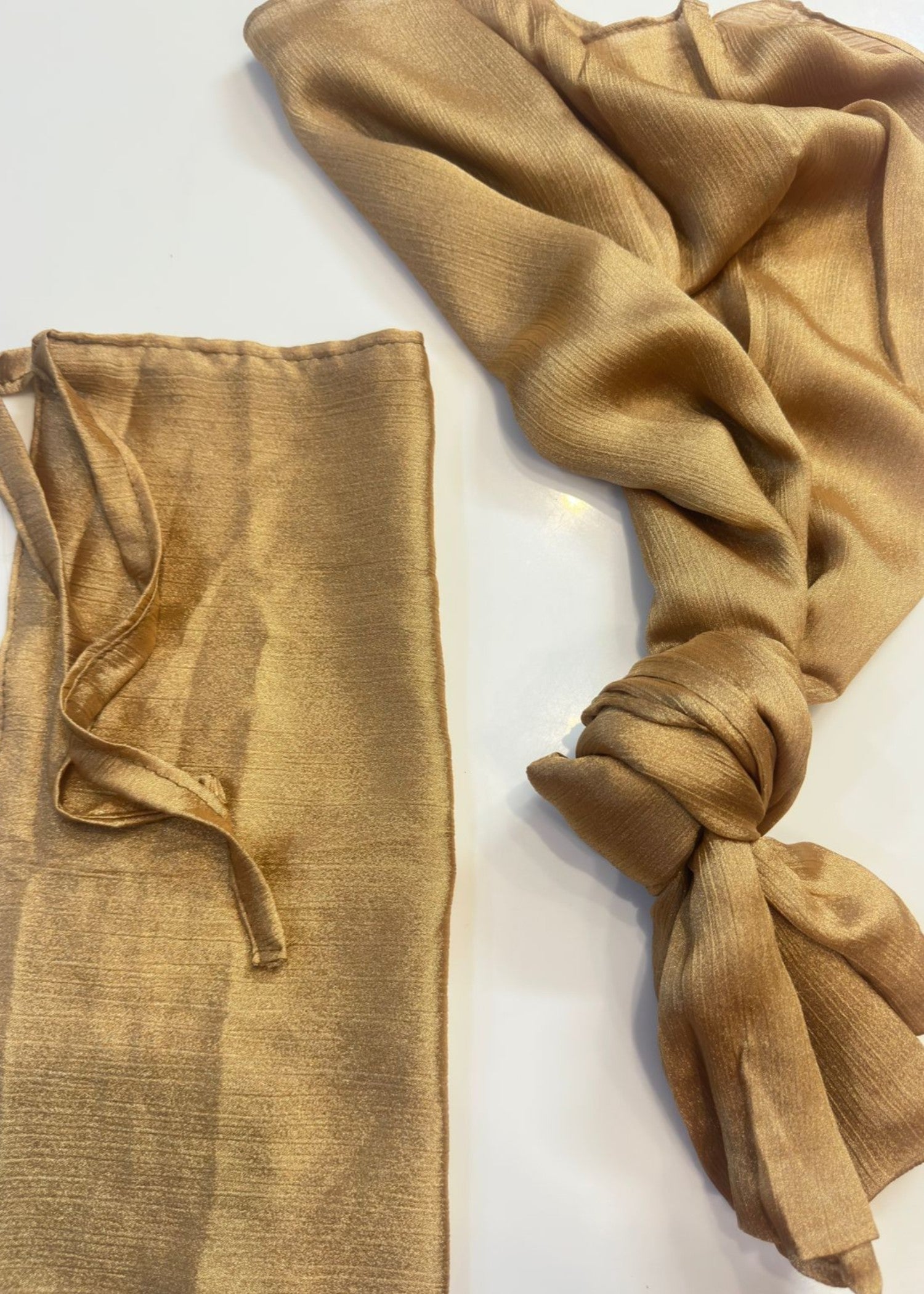banarsi silk Hijab in Sand brown