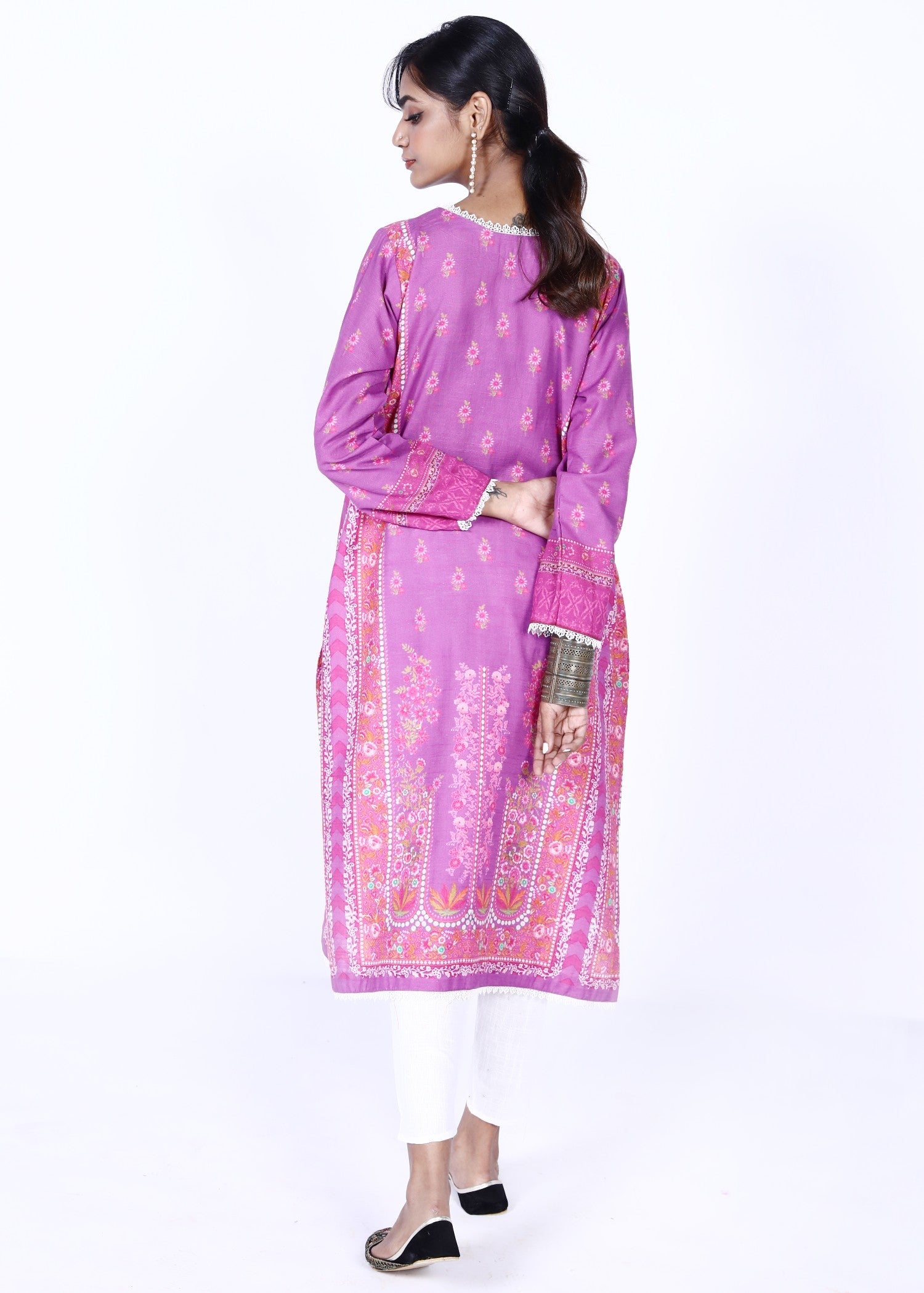 khaddar Kurti in Bubblegum pink