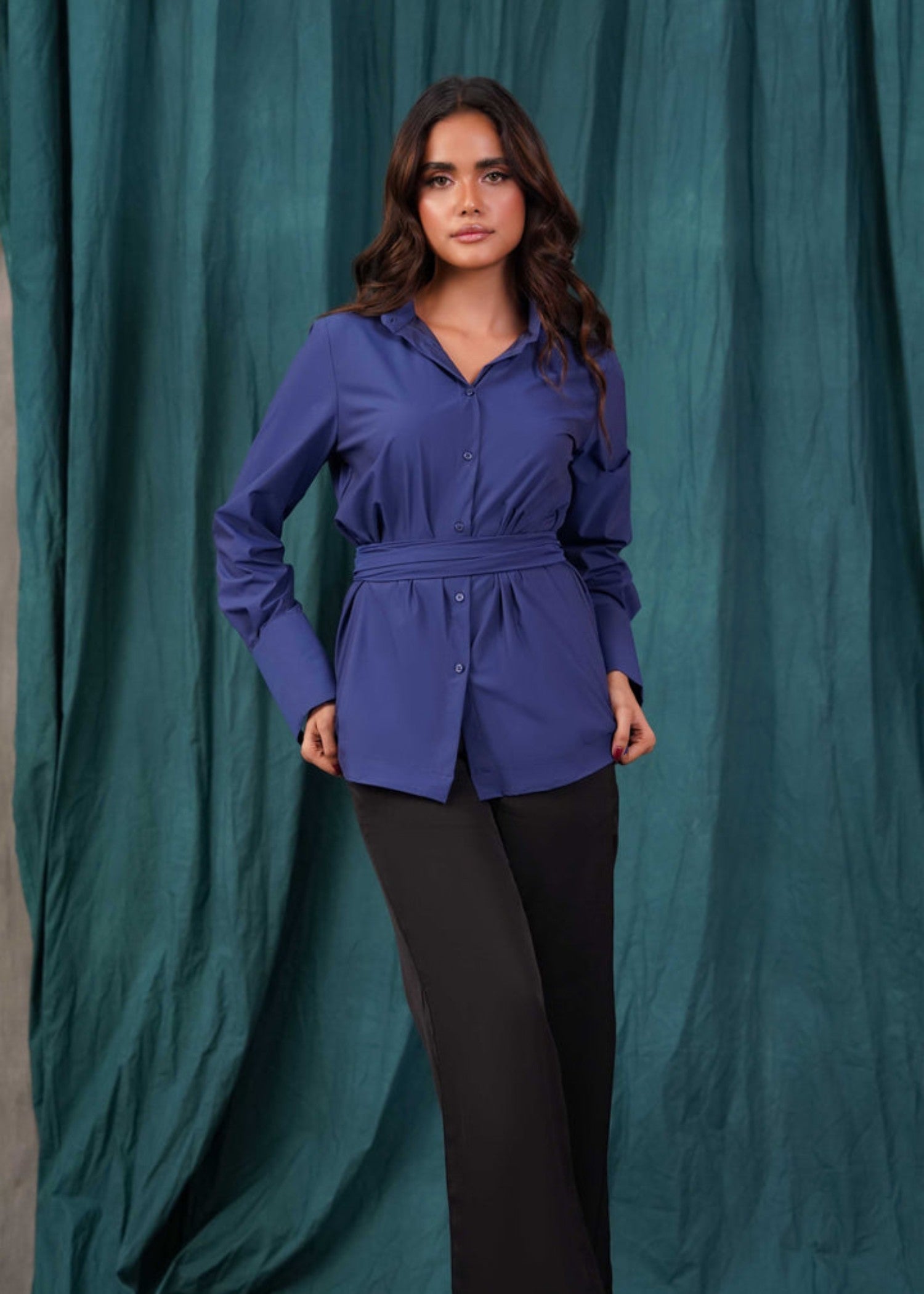 polycotton Top in Blue