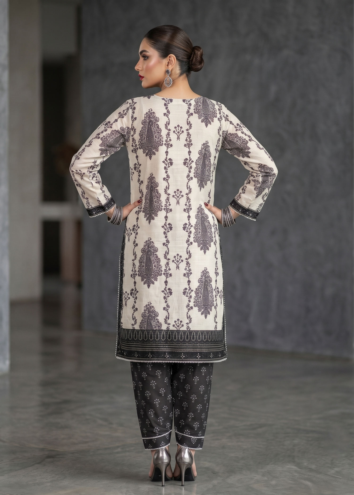 raw silk Kurta Set in Cream