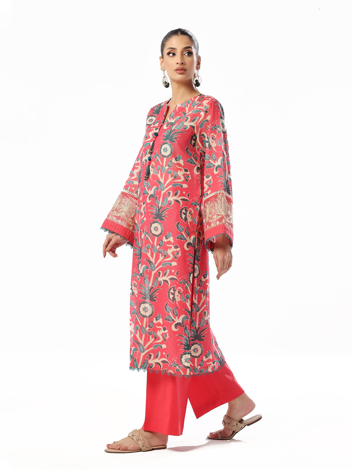 masuri Kurta Set in Raspberry pink