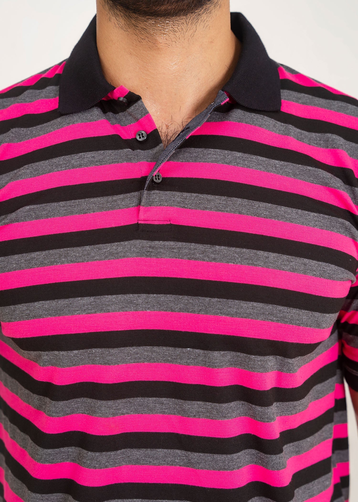 cotton Polo Shirt in Hot pink