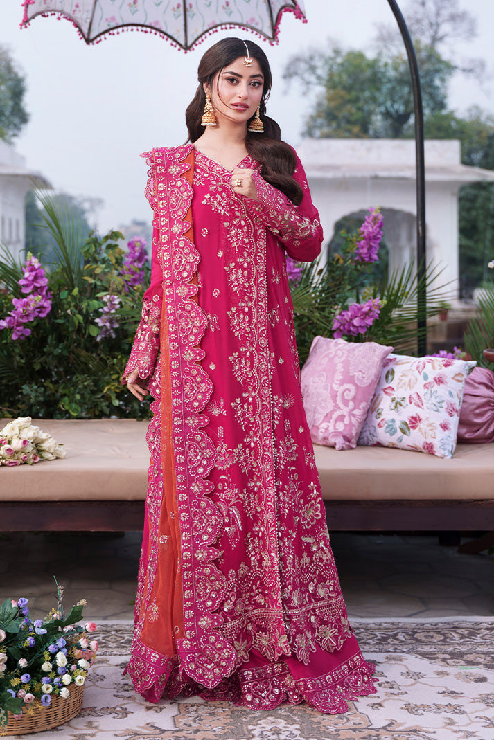 organza Angrakha in Hot pink