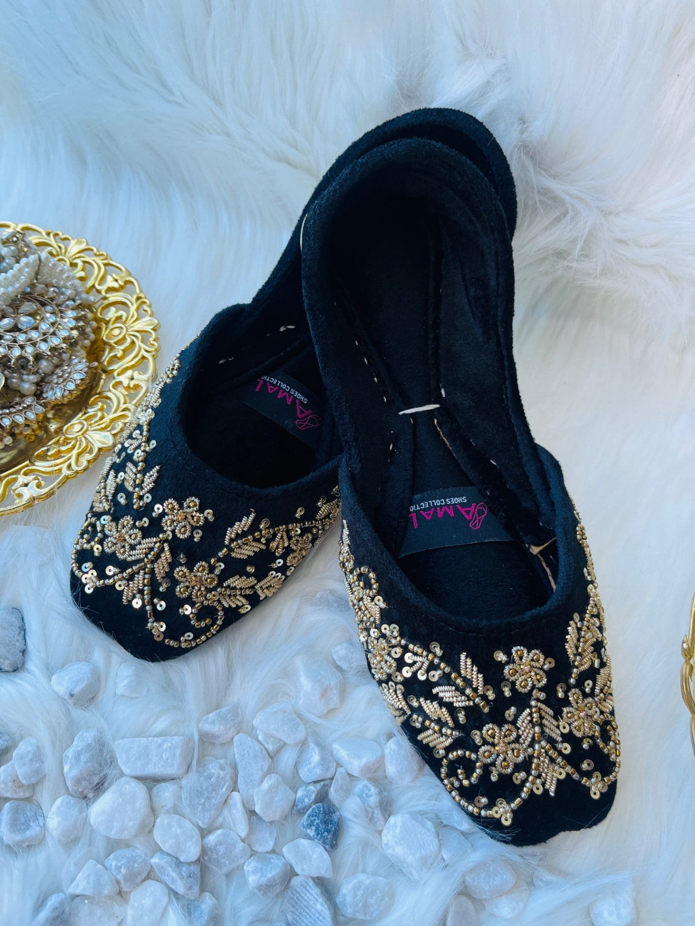 Khussa in Black by - High Quality Women Khussa DJK7618