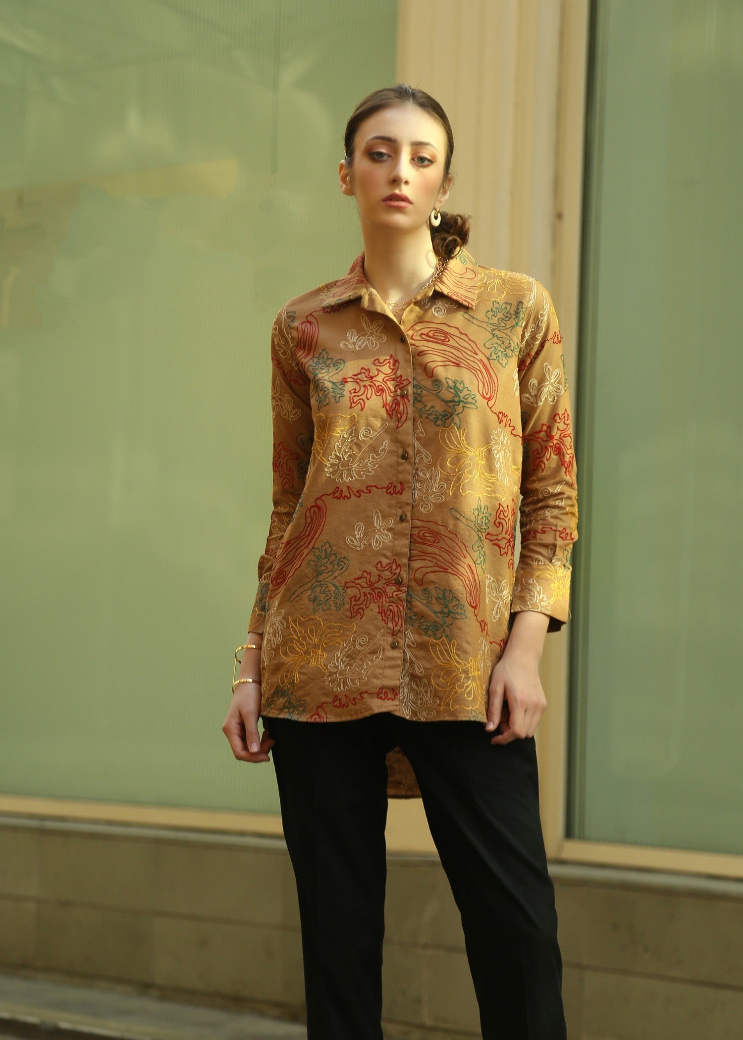 khaddar Tunic in Brown