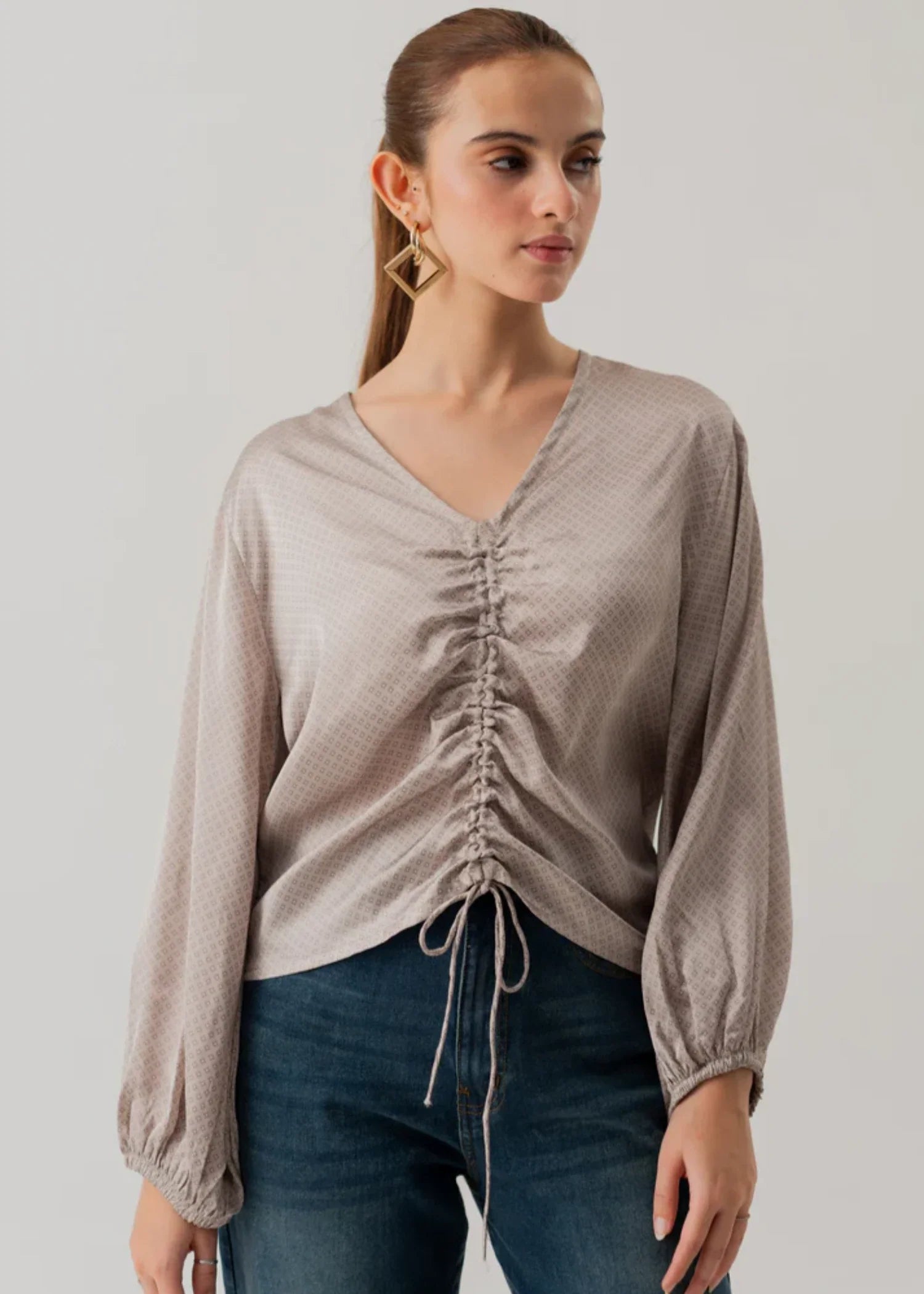 silk Top in Grey