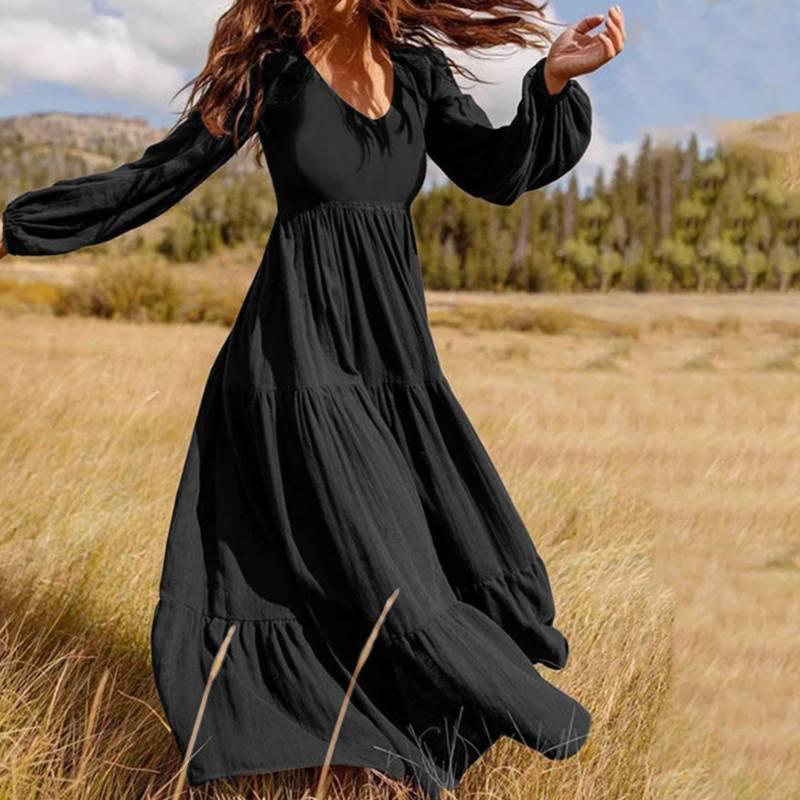 Effortlessly Chic: Women's V-Neck Chiffon Swing Dress for Casual Occasions