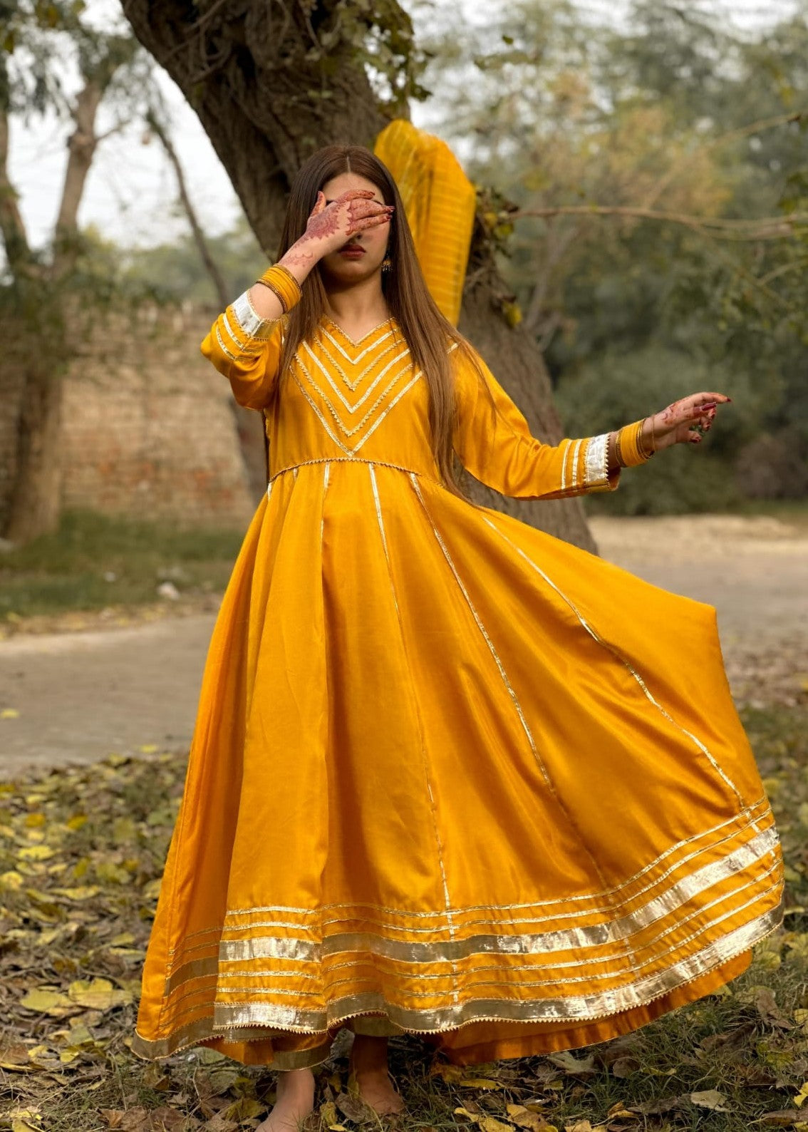 kattan silk Maxi in Mustard