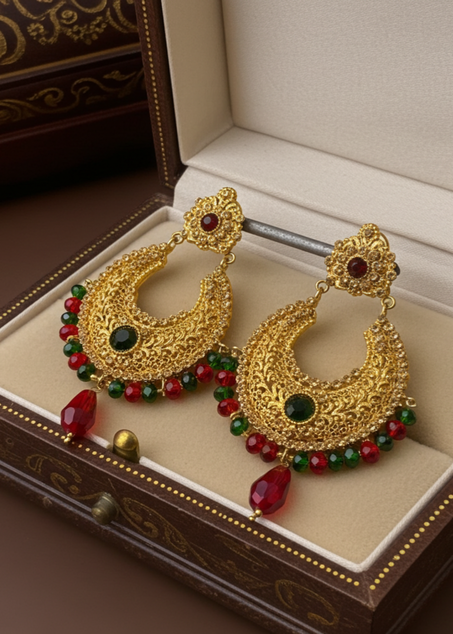 Earrings in Crimson Color by - Trendy Women Earrings VXG7957