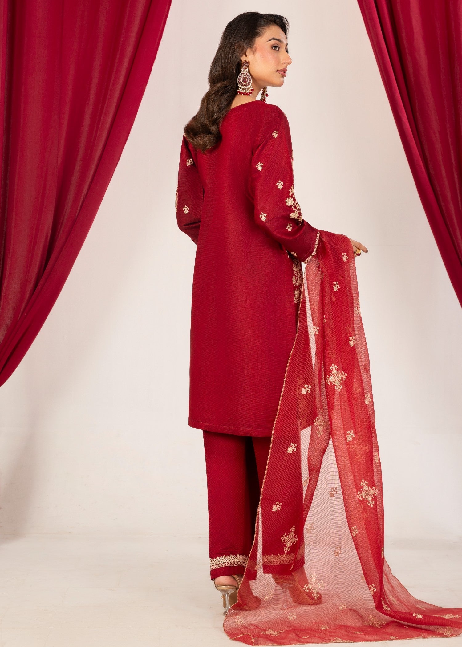 cotton masuri Kurta Set in Maroon
