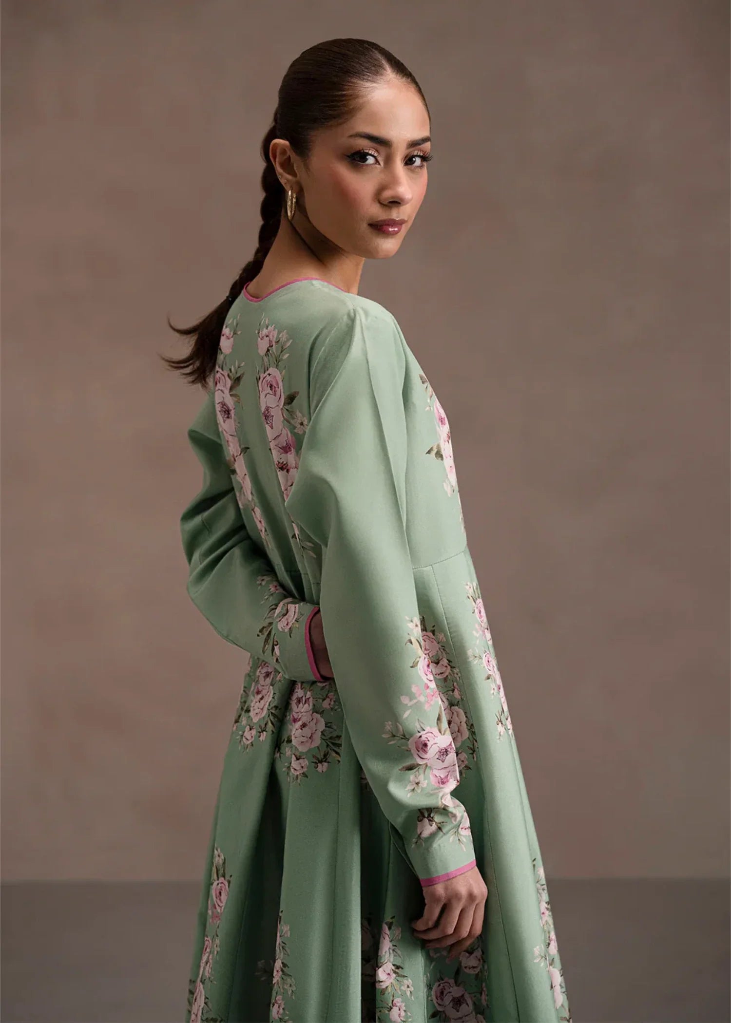 poly lawn Pishwas in Green