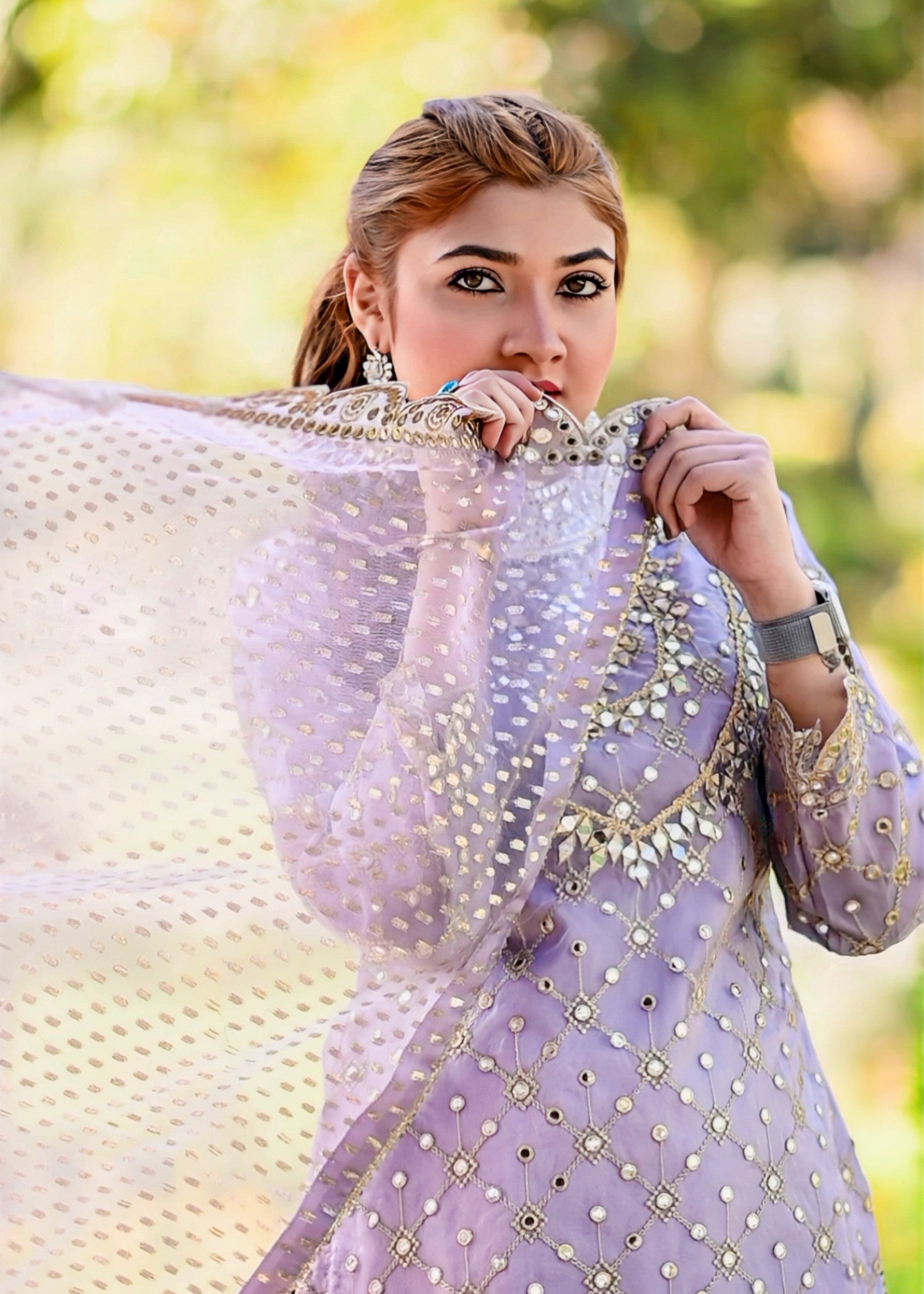 organza Sharara in Lavender