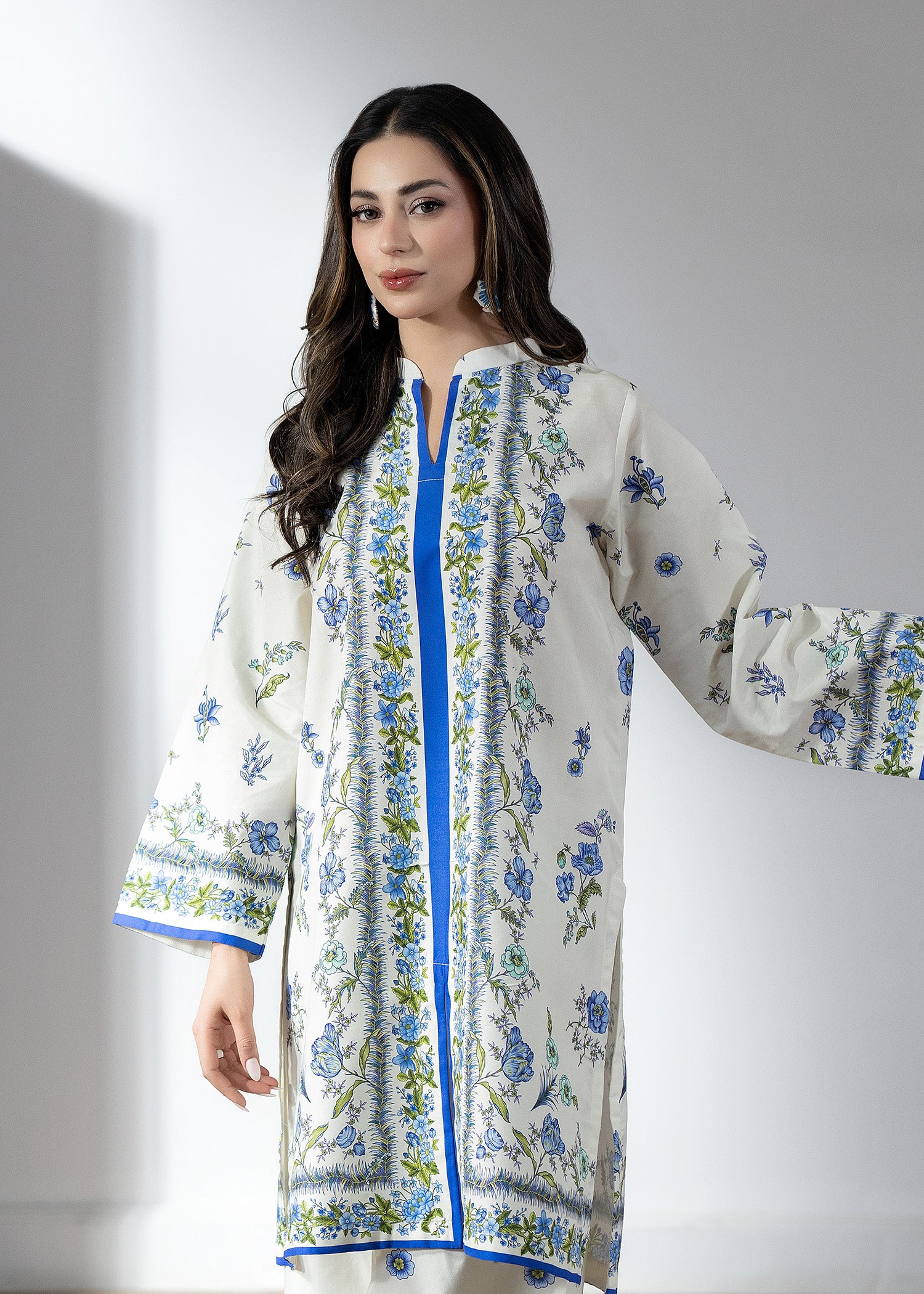 silk finish lawn Co Ord Sets in Off-white